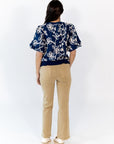 Asta Embroidered Bubble Sleeve Top