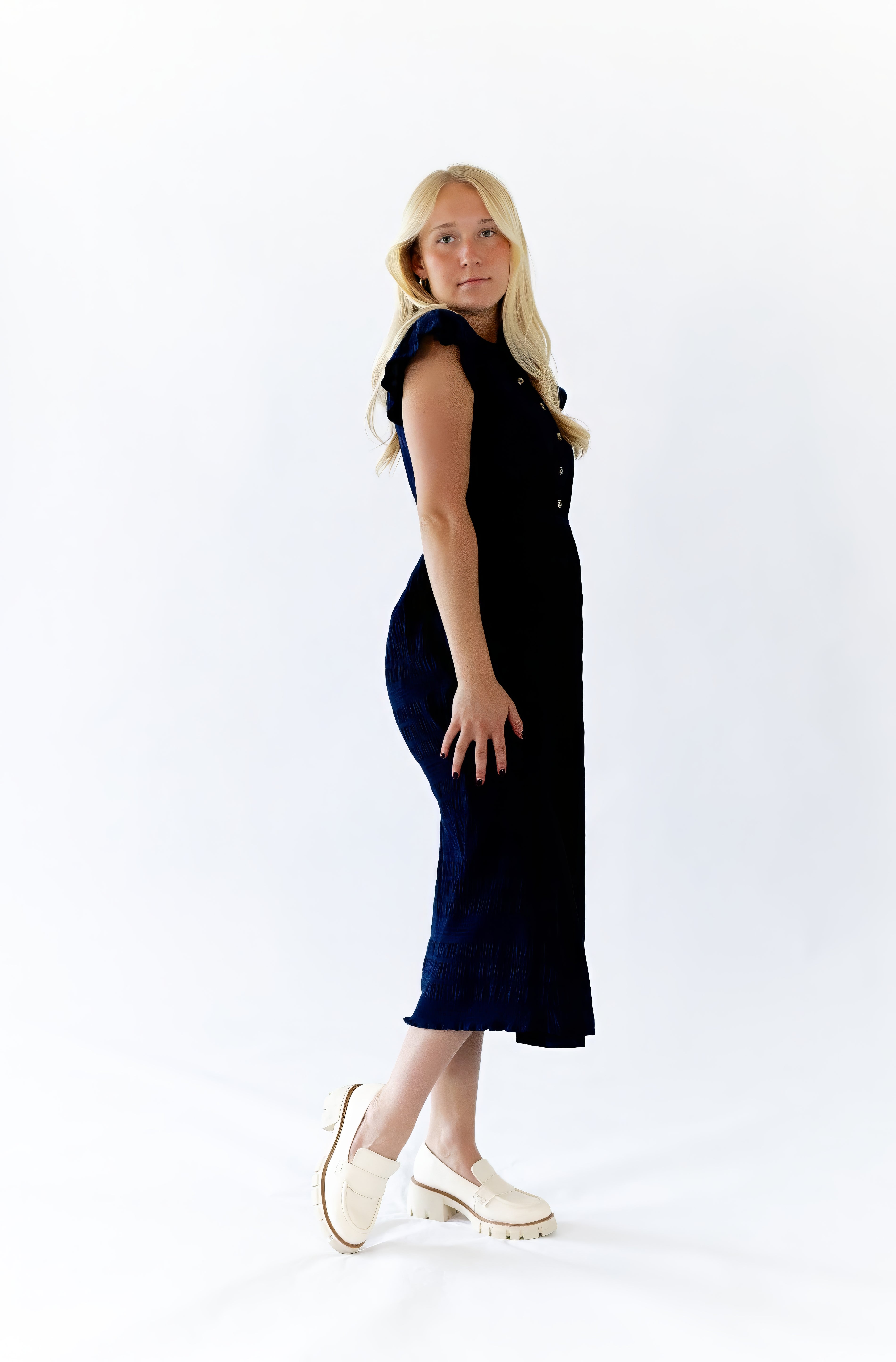 midi textured dress Christie Textured Midi Dress – Twirl Boutique