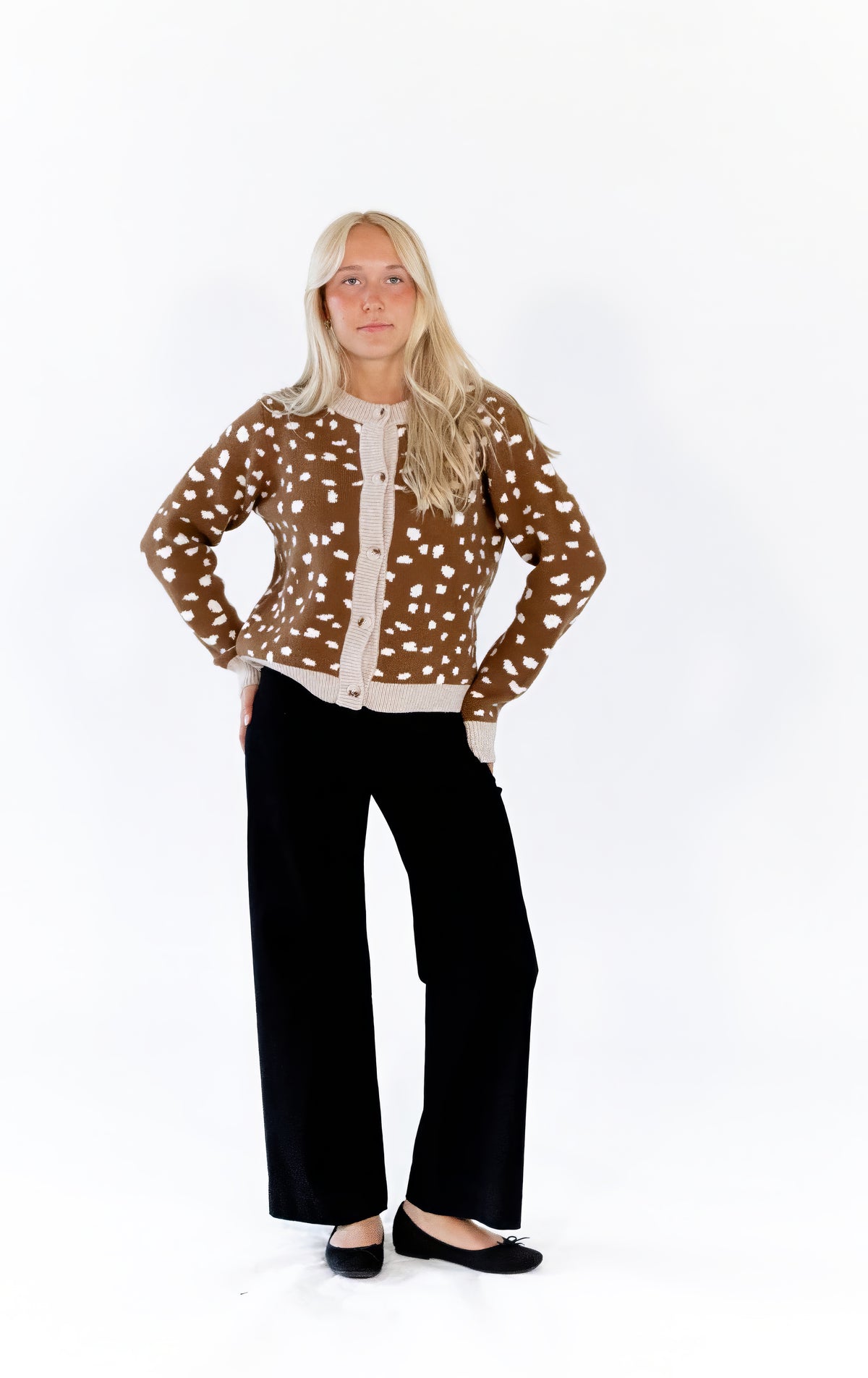 Elara Fawn Print Cardigan