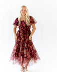 Marina Floral Tulle Midi Dress