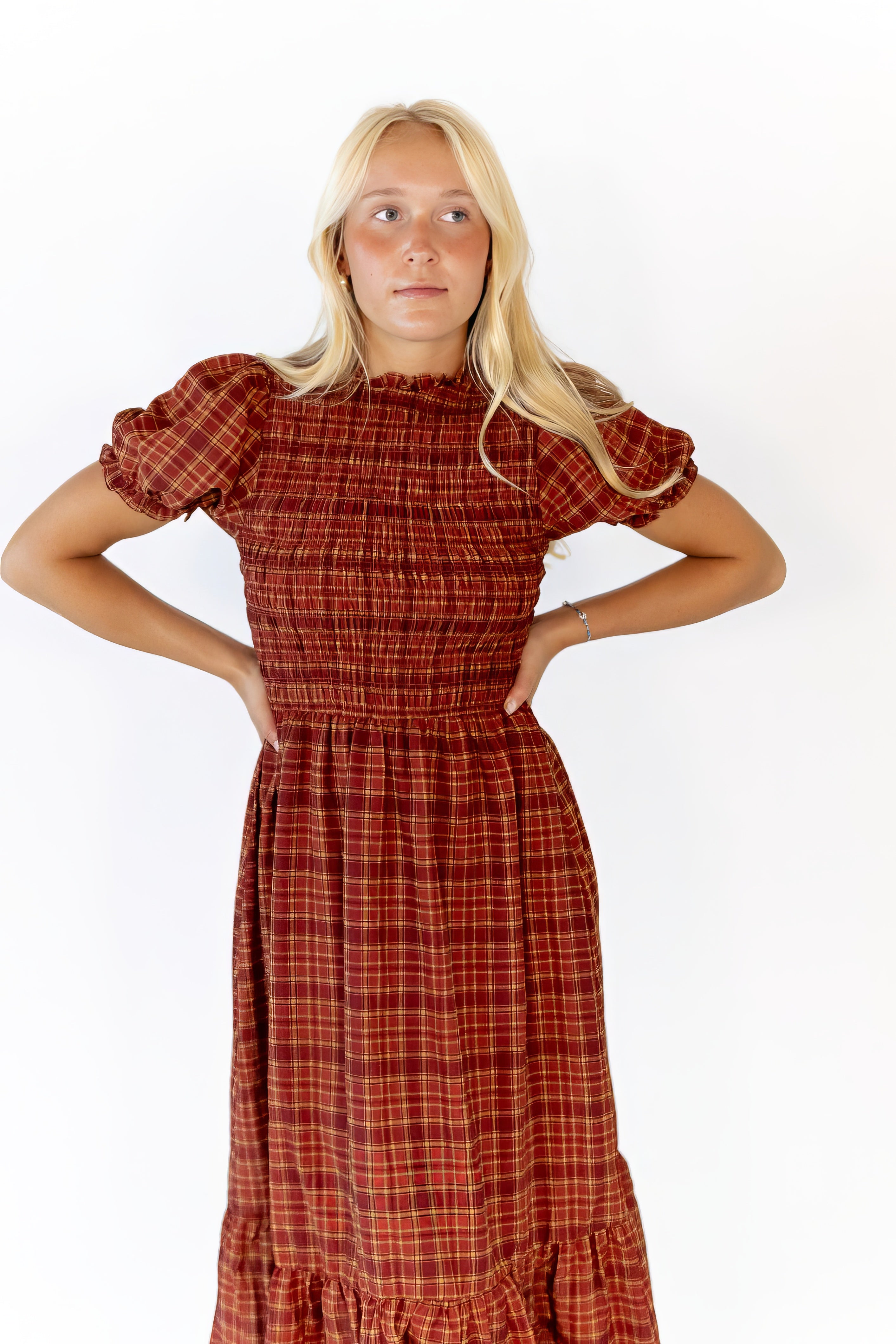 Joey Plaid Smocked Dress
