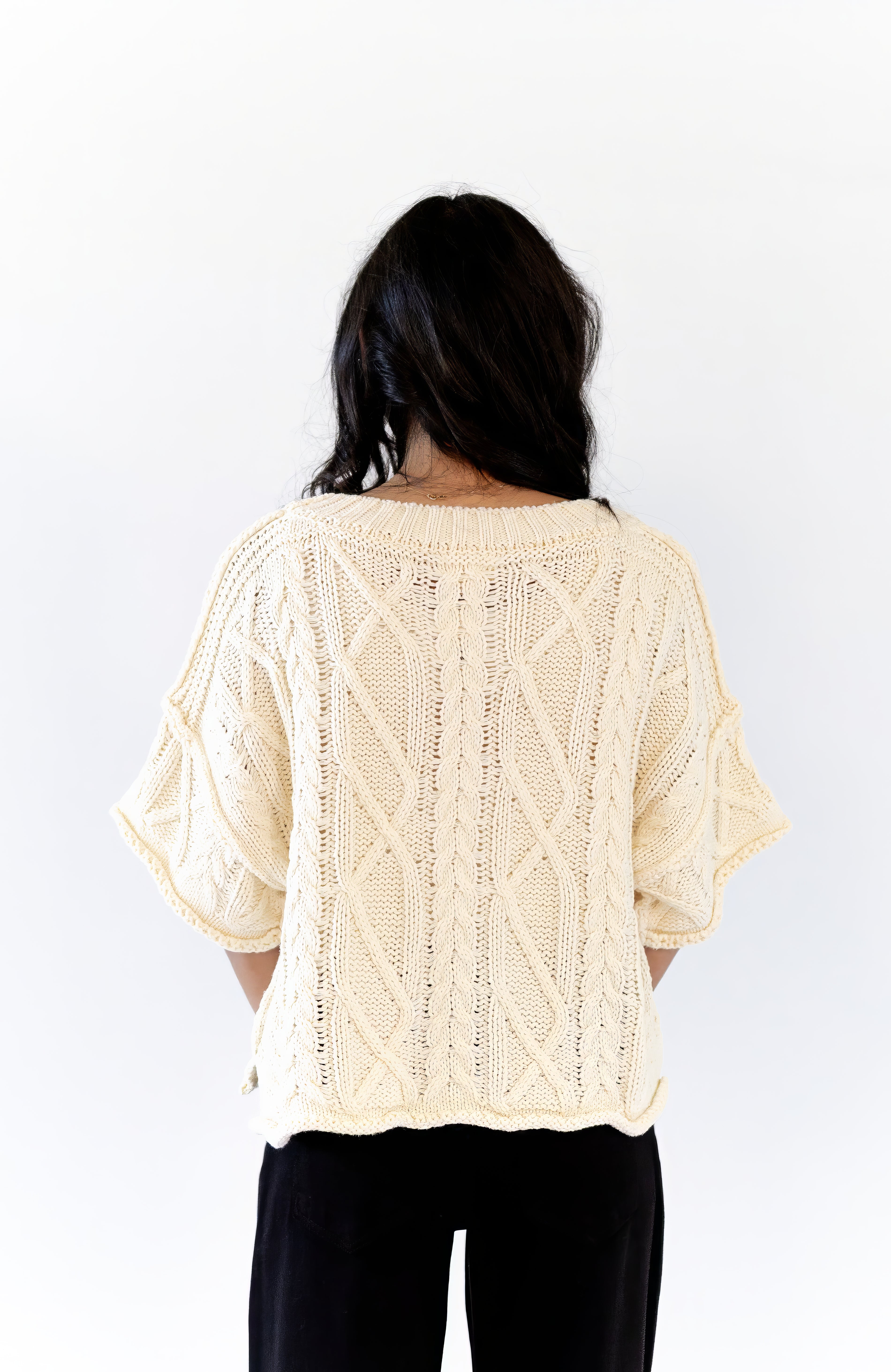Rosette Cable Knit Top