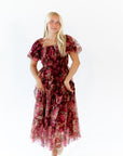 Marina Floral Tulle Midi Dress