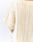 Rosette Cable Knit Top