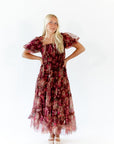 Marina Floral Tulle Midi Dress