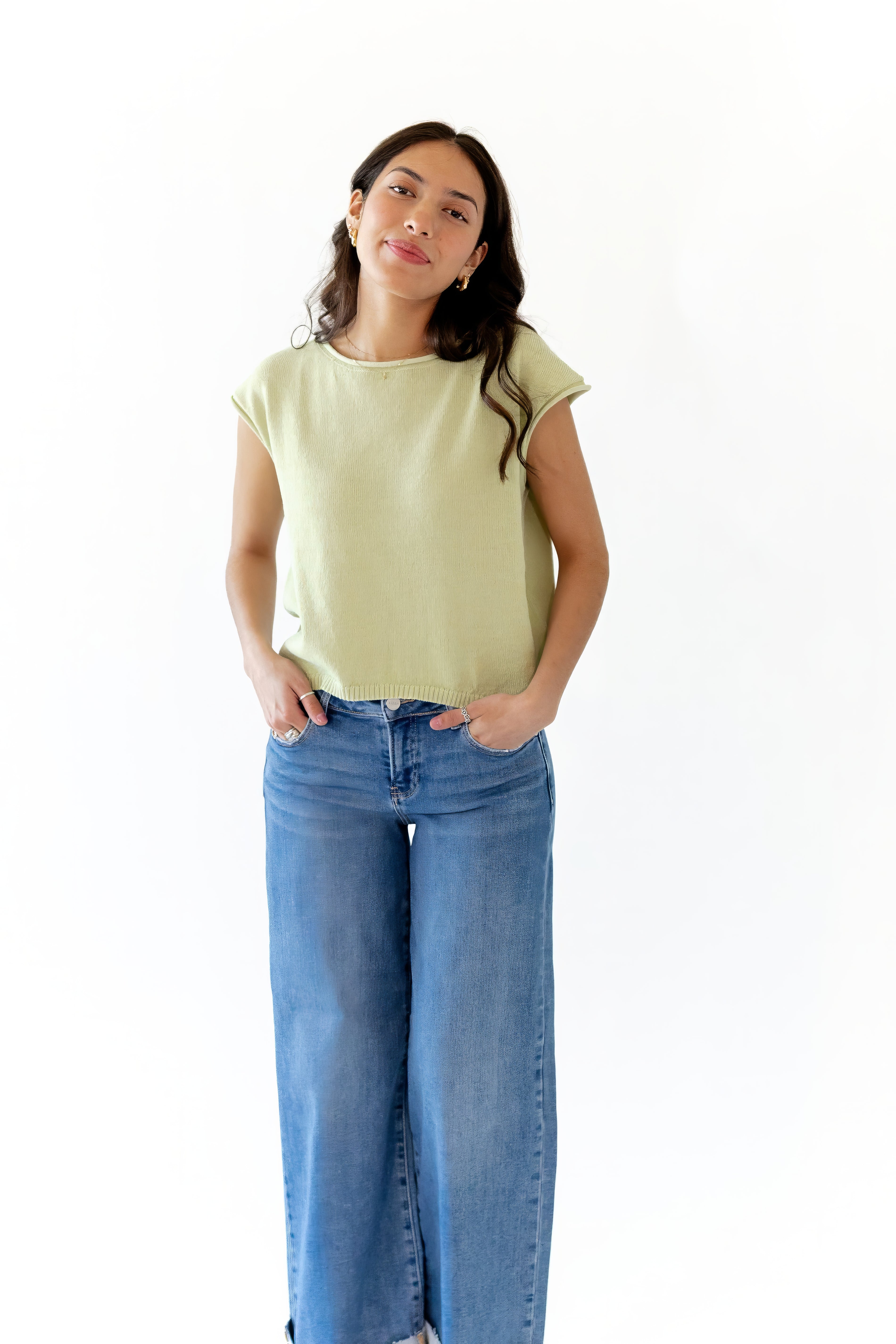 Kourt Low-Rise Cuffed Denim