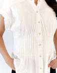 Dora Linen Pleated Top ⭐︎ Restocked