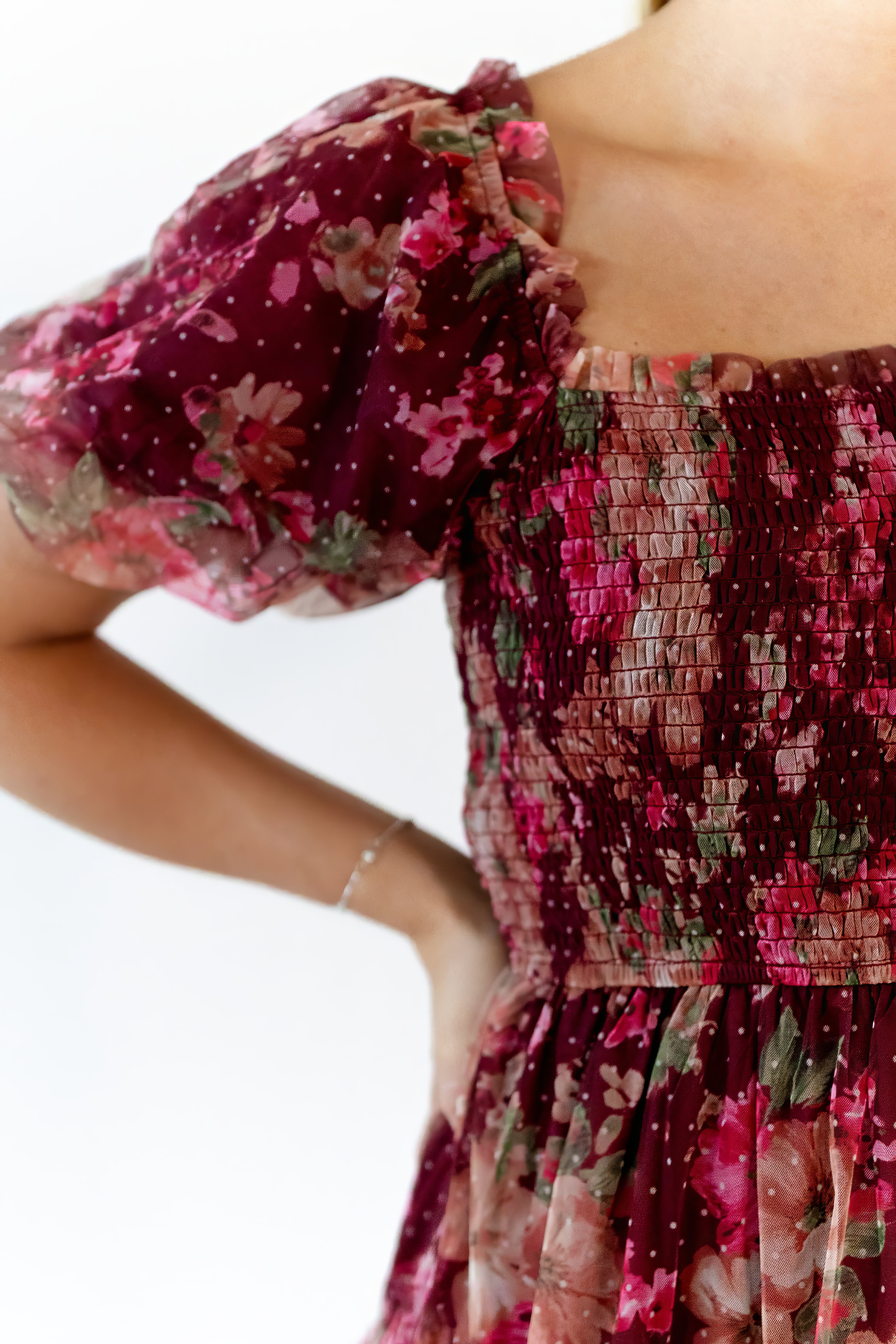 Marina Floral Tulle Midi Dress