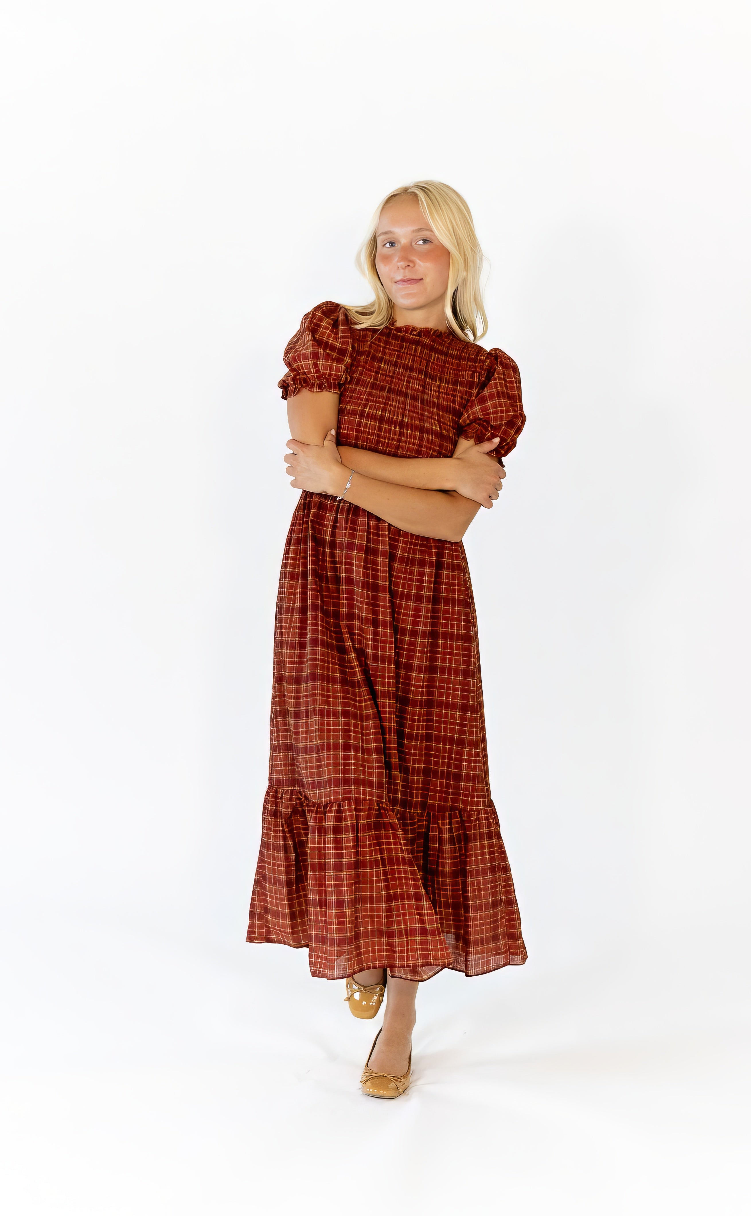Joey Plaid Smocked Dress