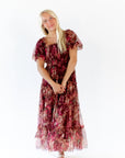 Marina Floral Tulle Midi Dress