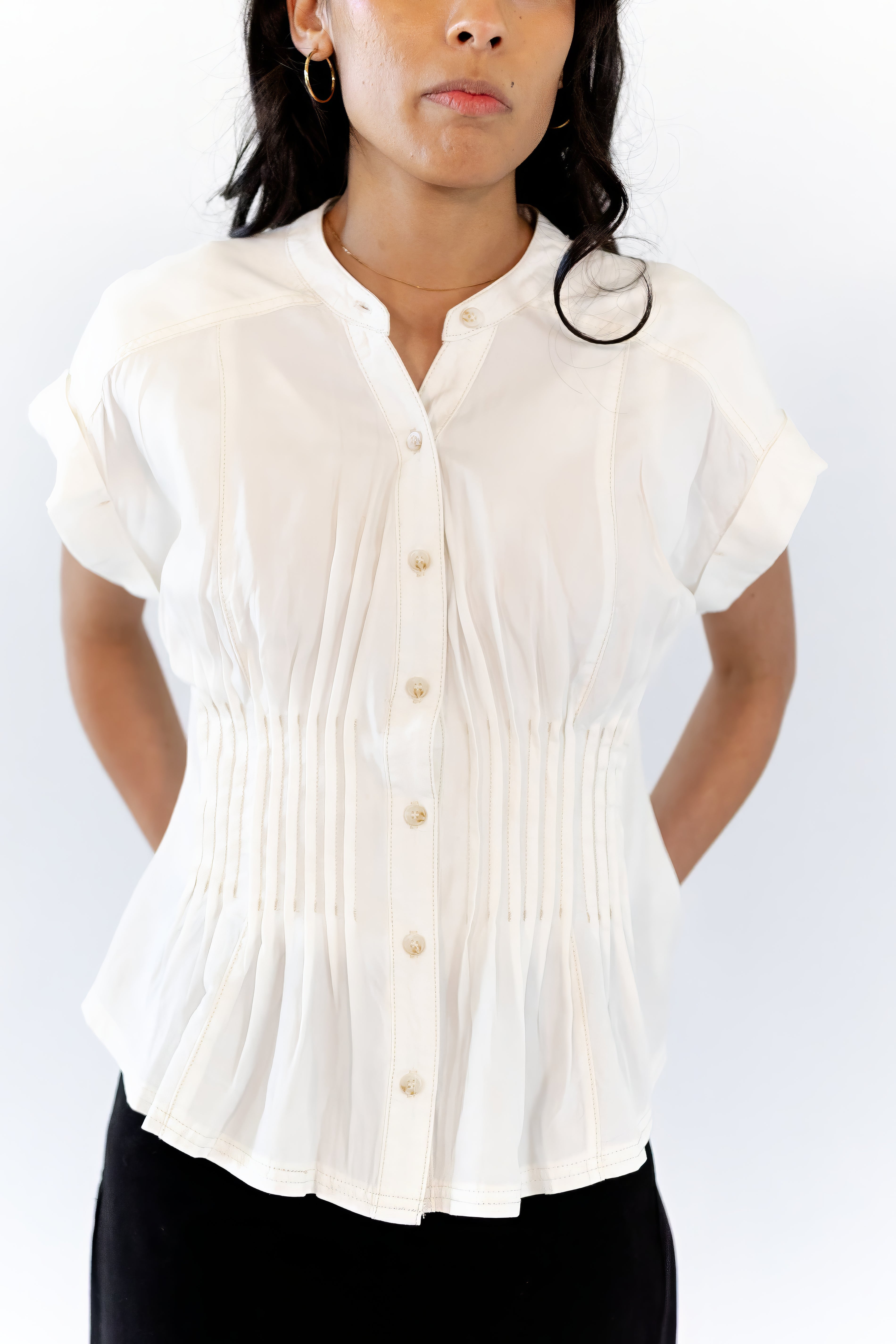 Dora Linen Pleated Top ⭐︎ Restocked