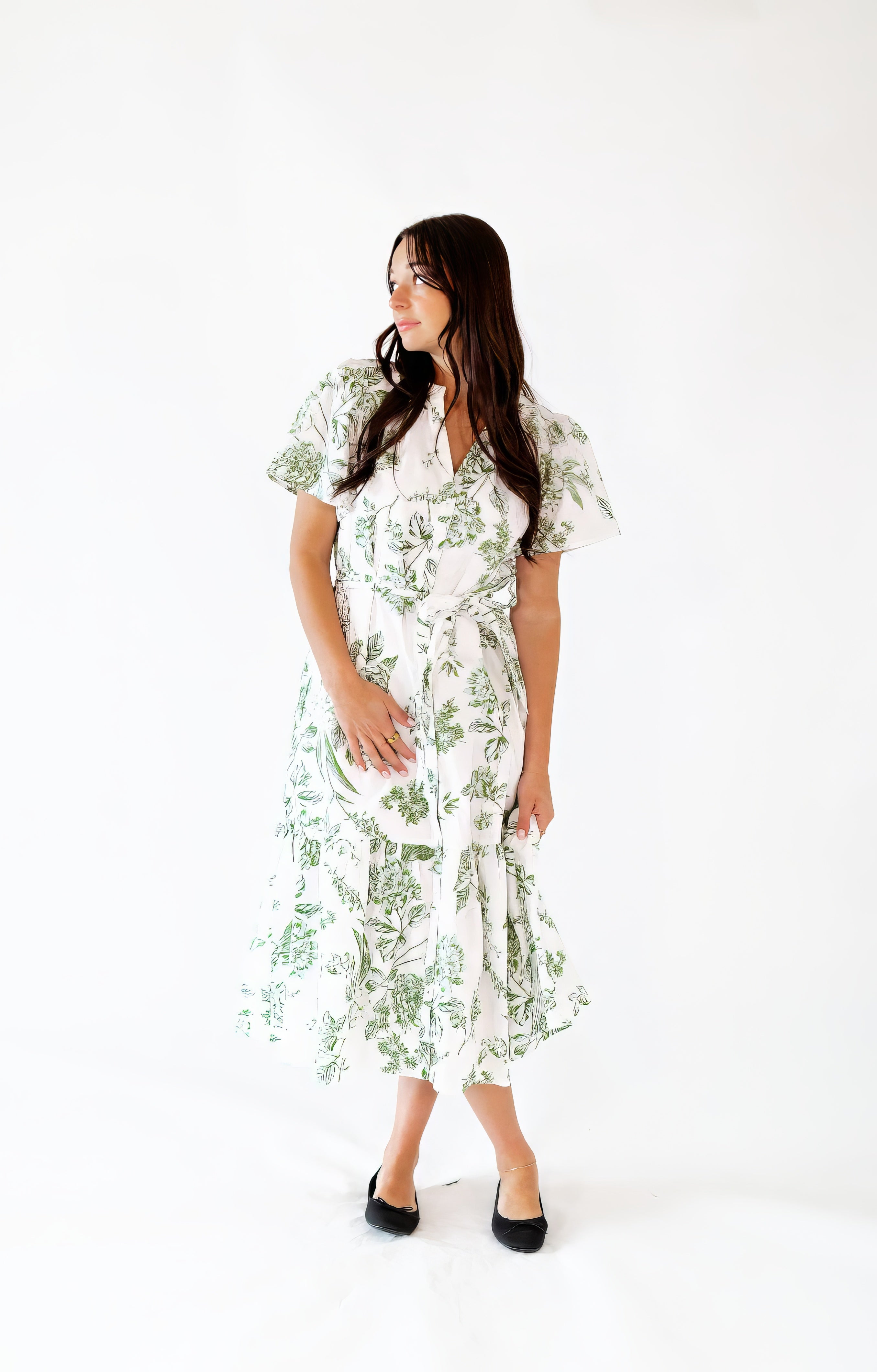 Olive Branch Button Up Dress