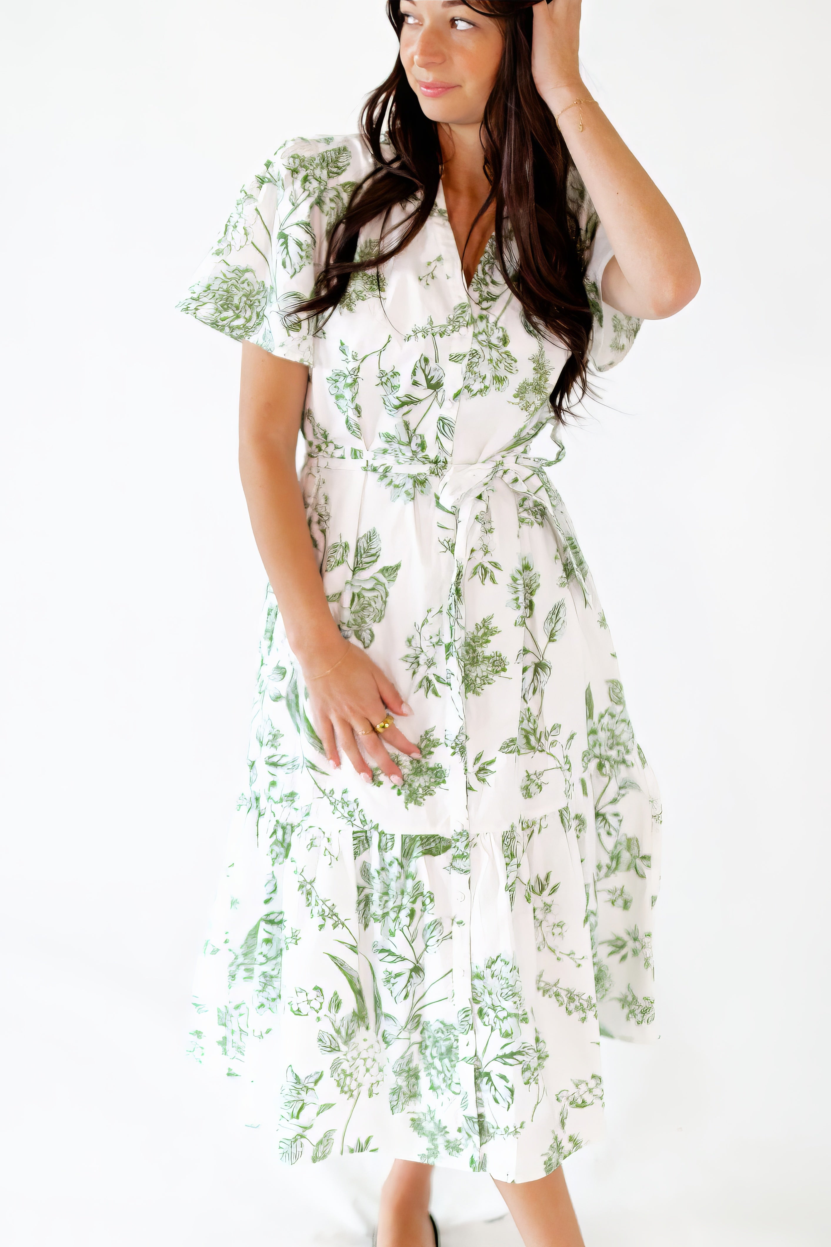 Olive Branch Button Up Dress