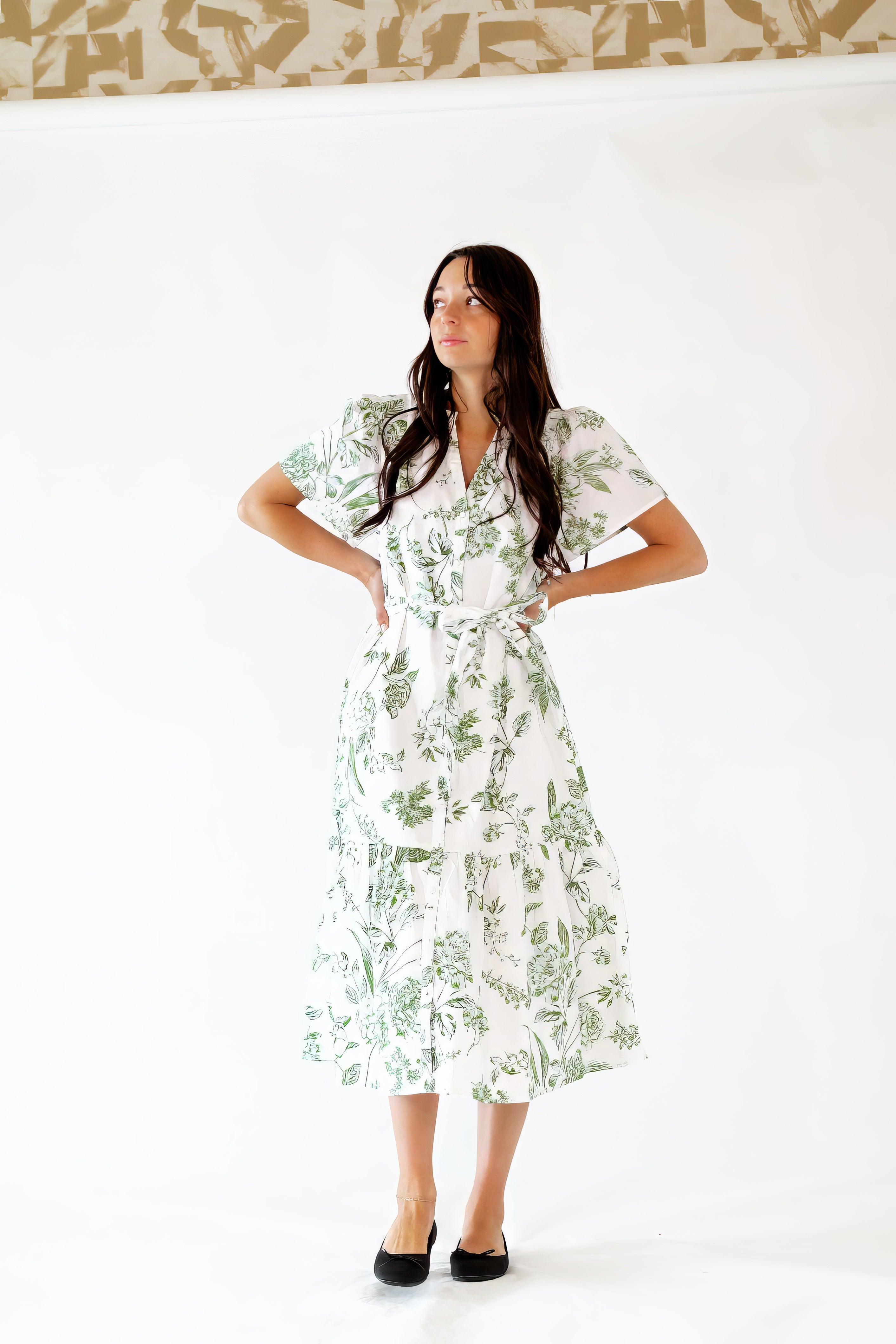 Olive Branch Button Up Dress