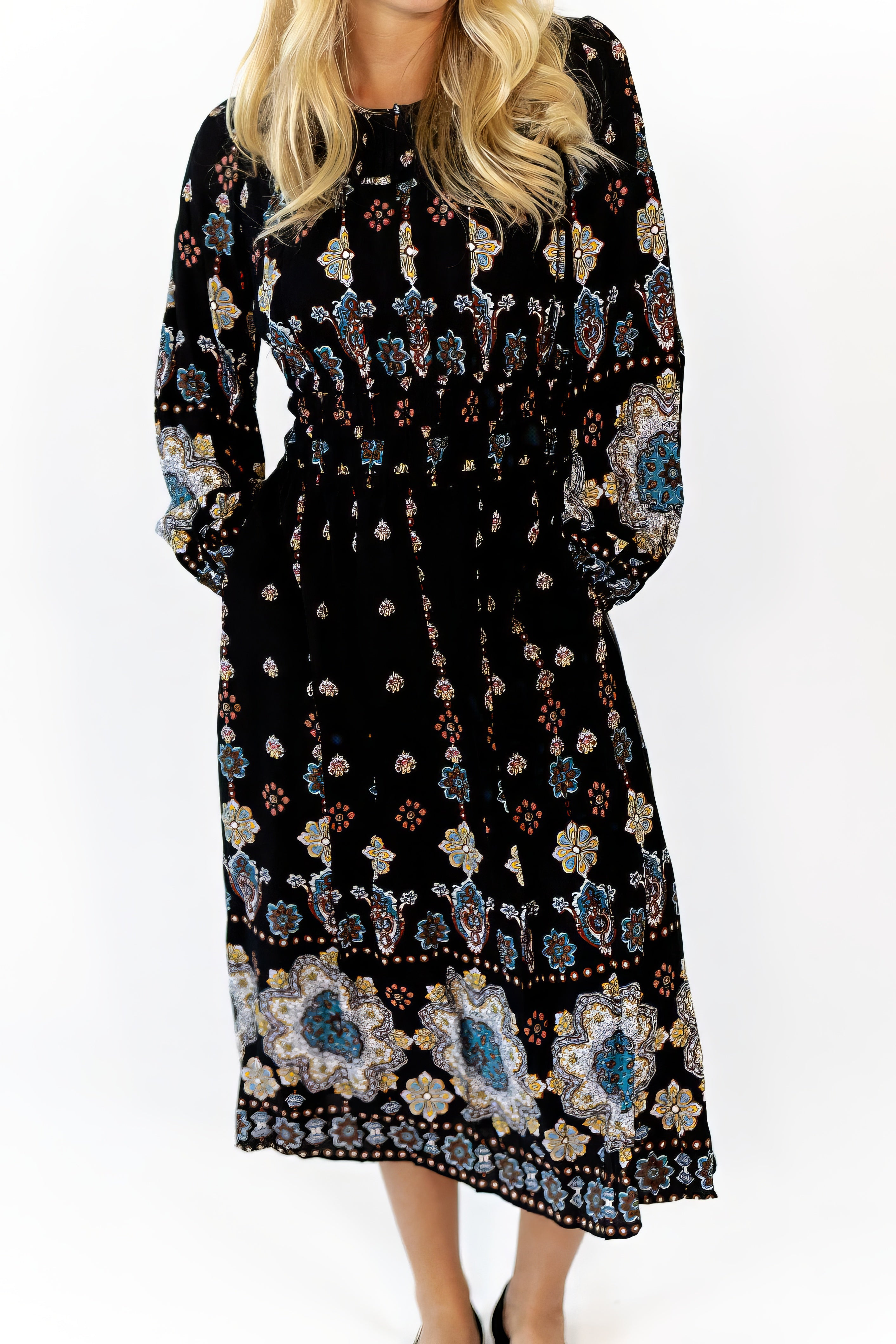 Solene Printed Midi Dress