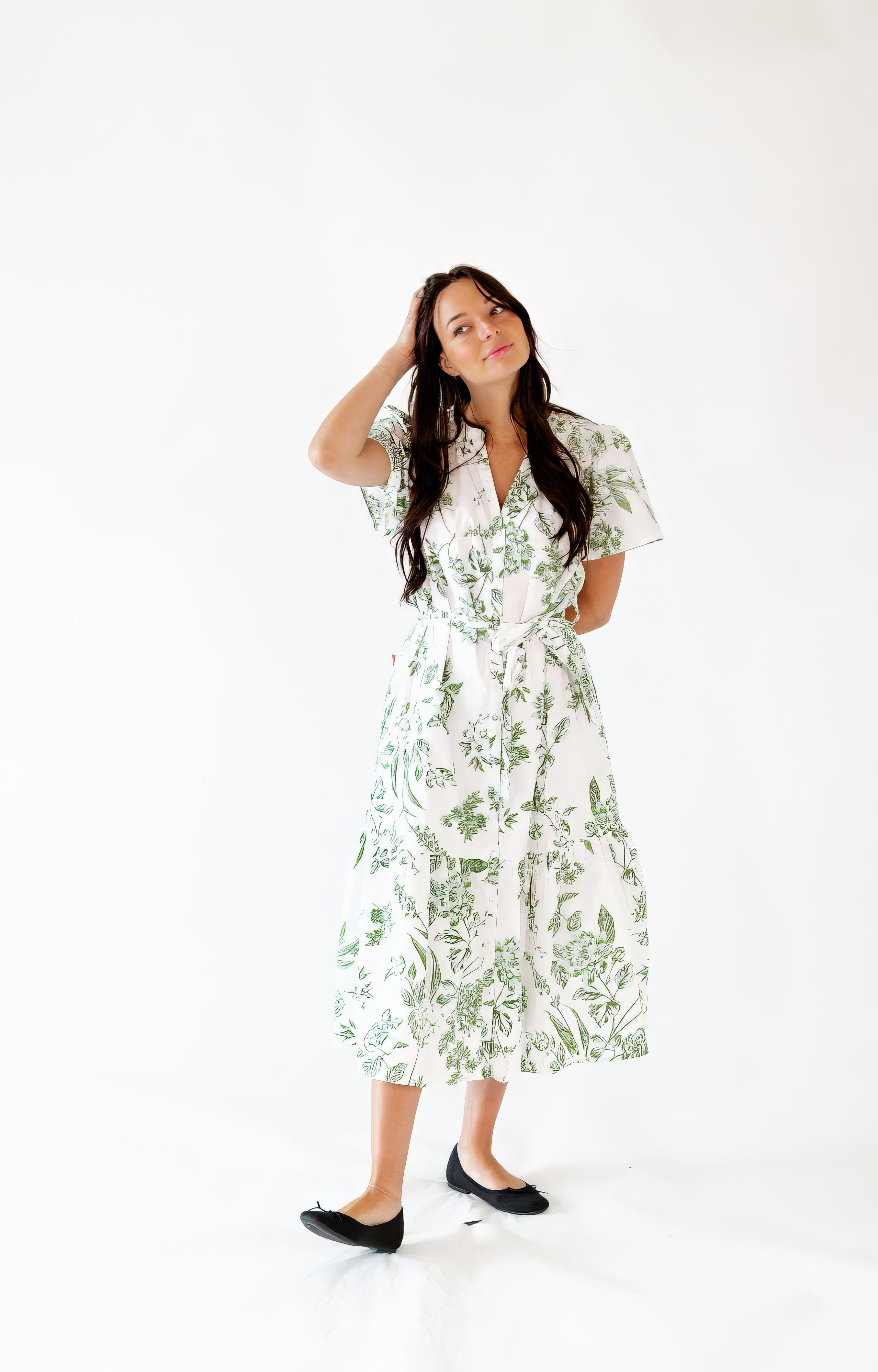 Olive Branch Button Up Dress