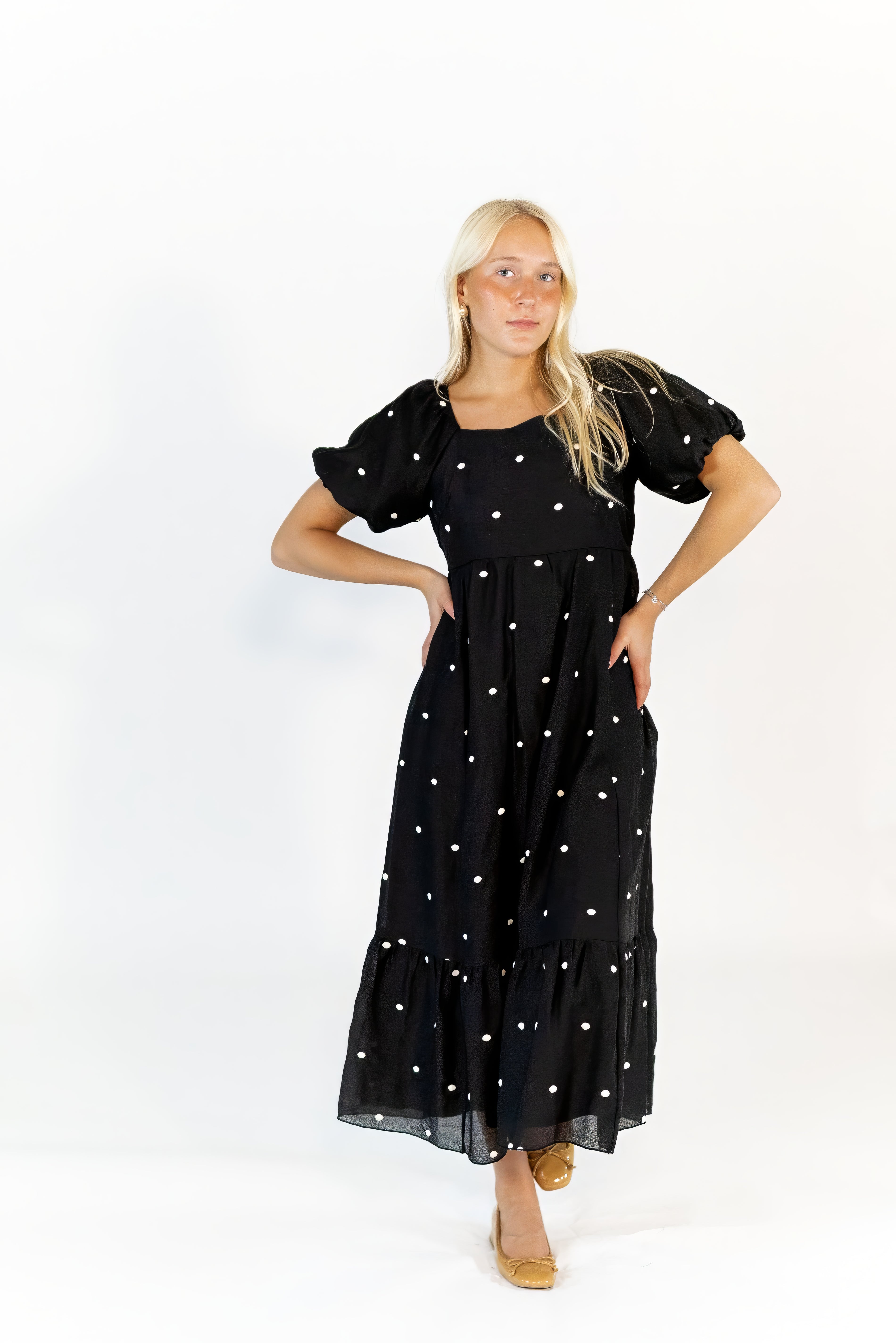 Jolie Polka Dot Midi Dress