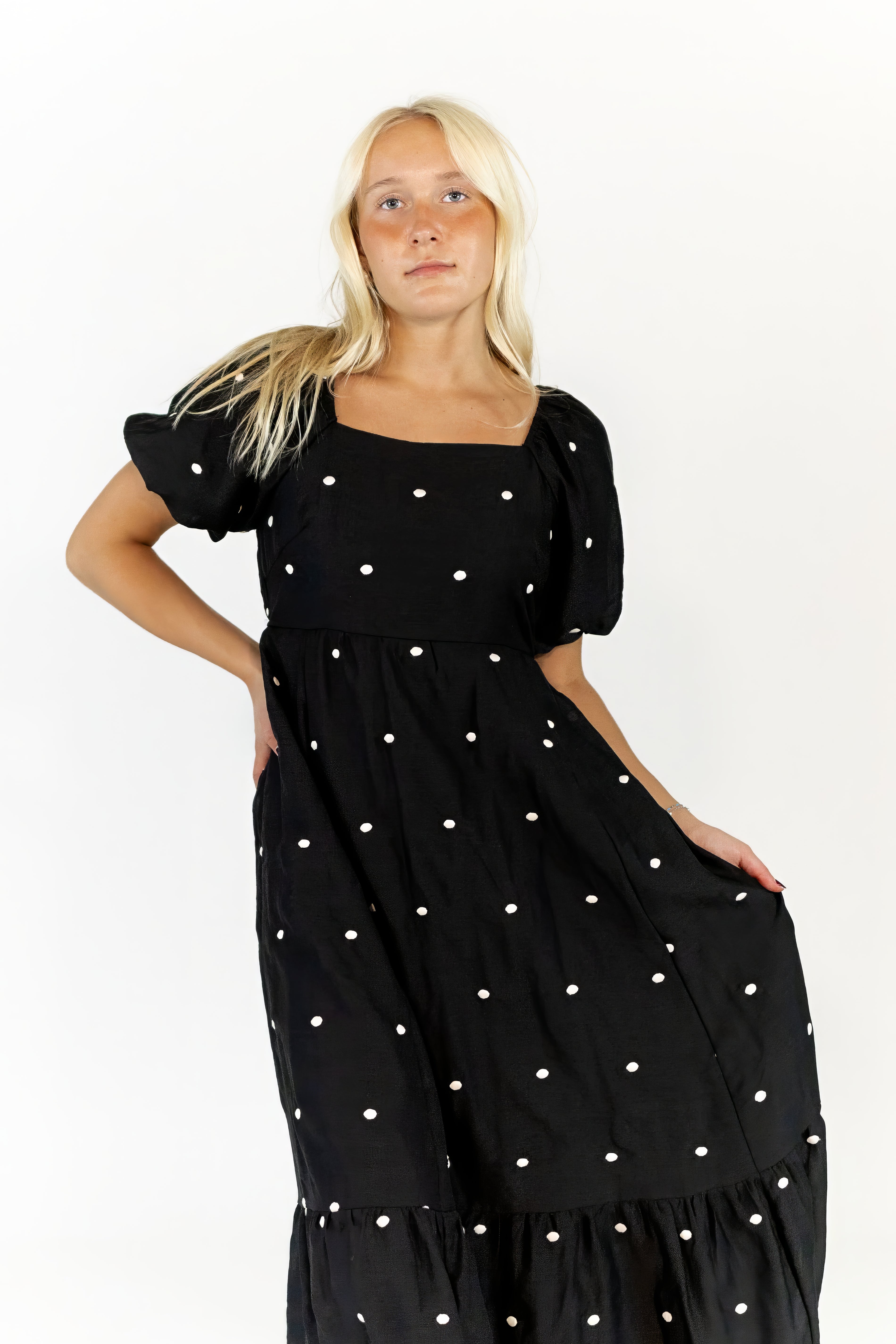 Jolie Polka Dot Midi Dress