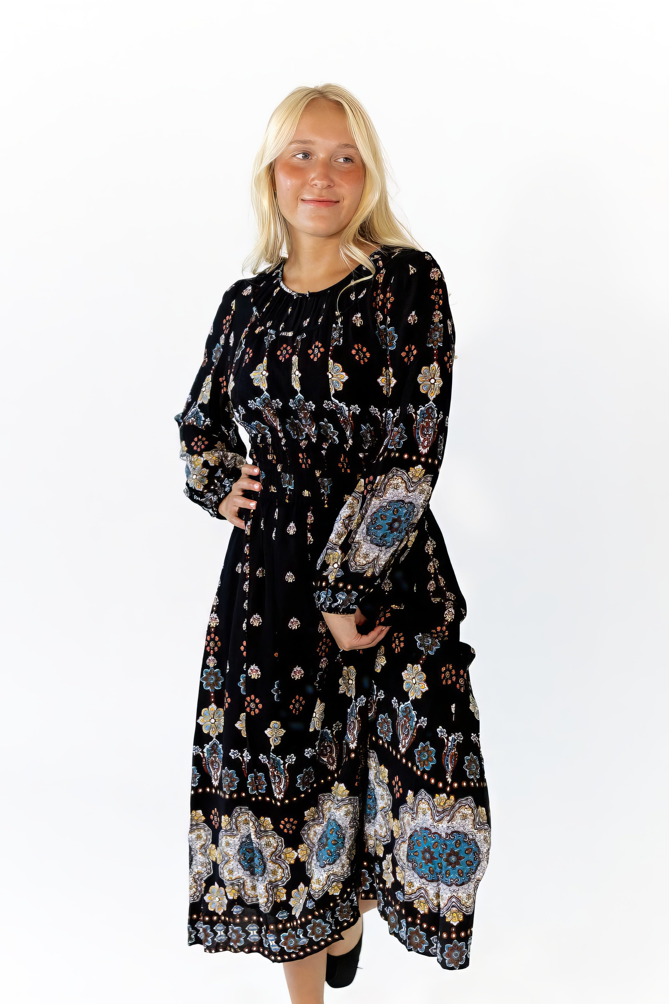 Solene Printed Midi Dress