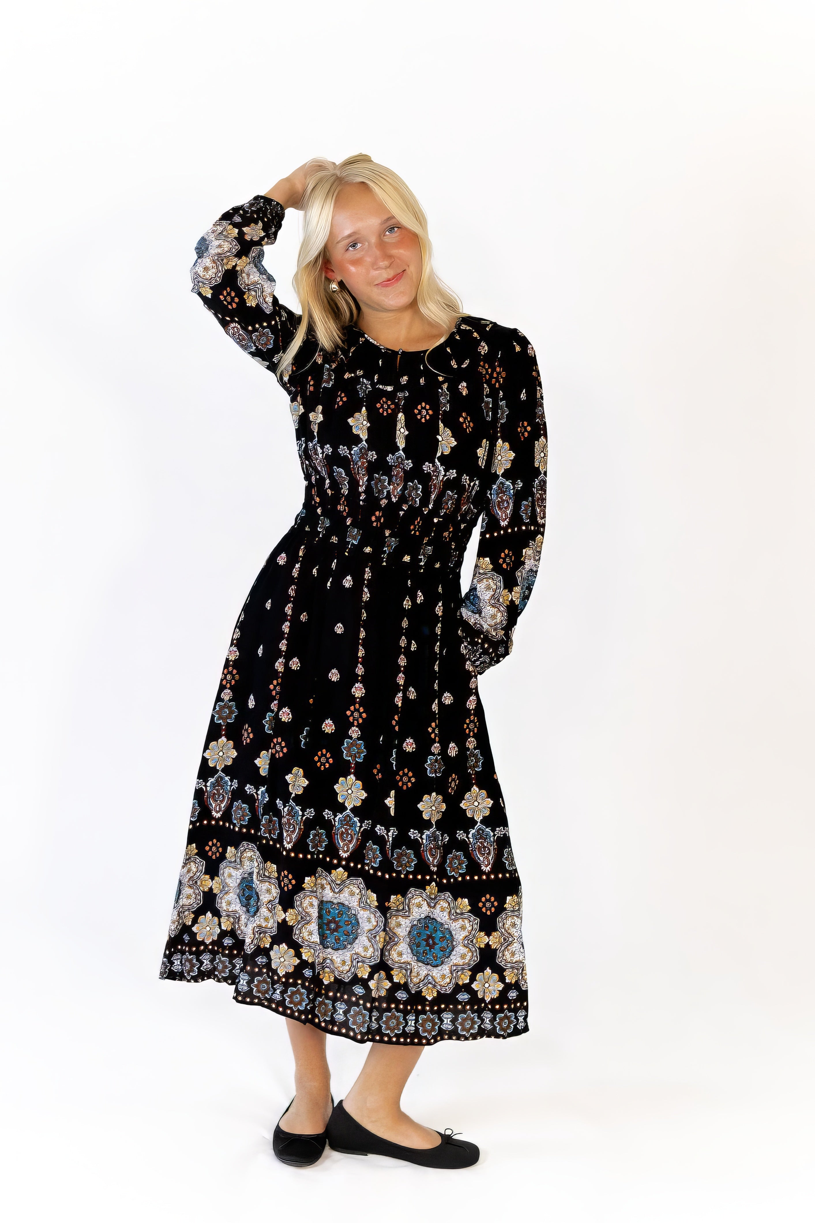 Solene Printed Midi Dress