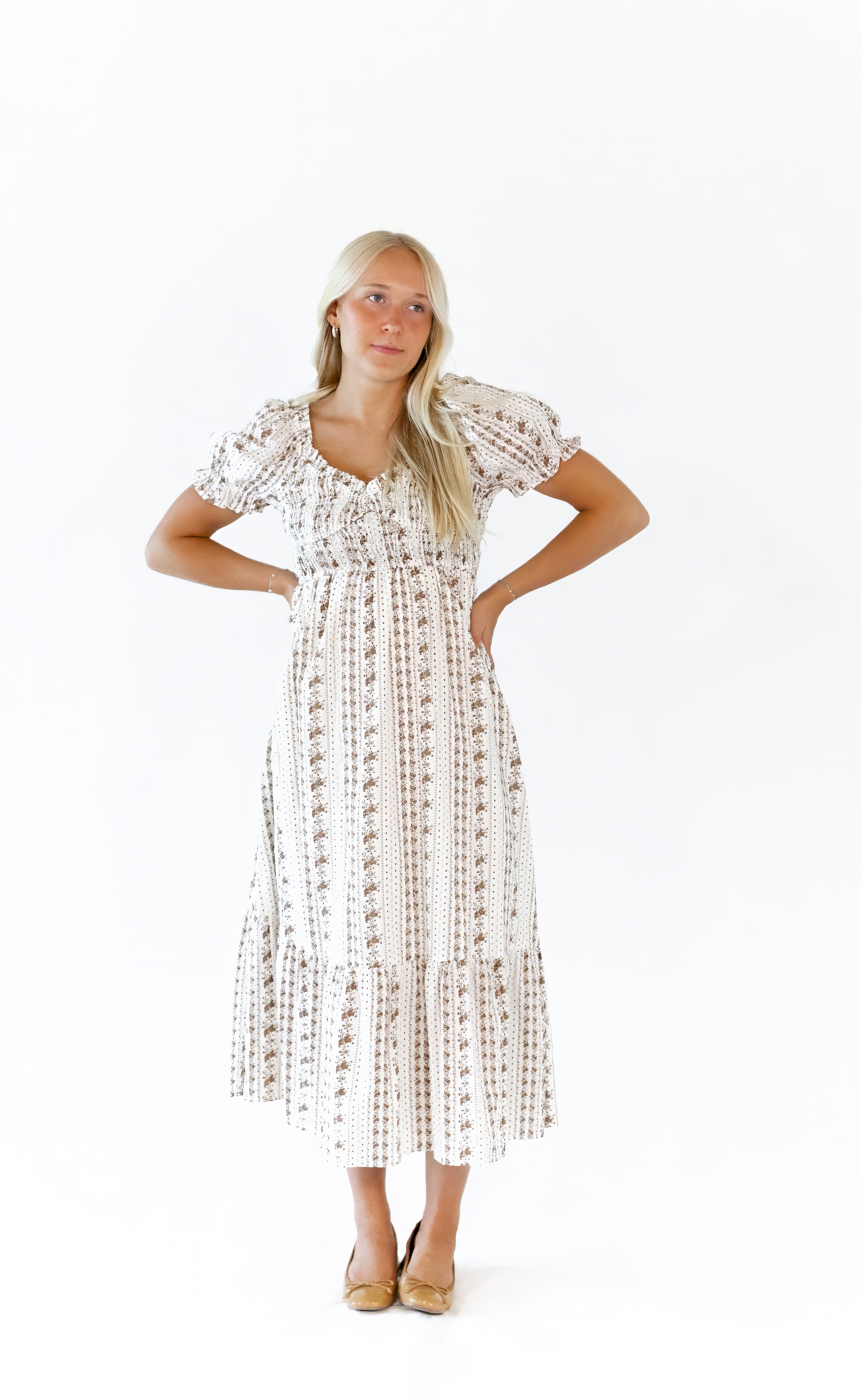 Amalia Floral Striped Dress