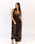 Iman Velvet Tiered Maxi