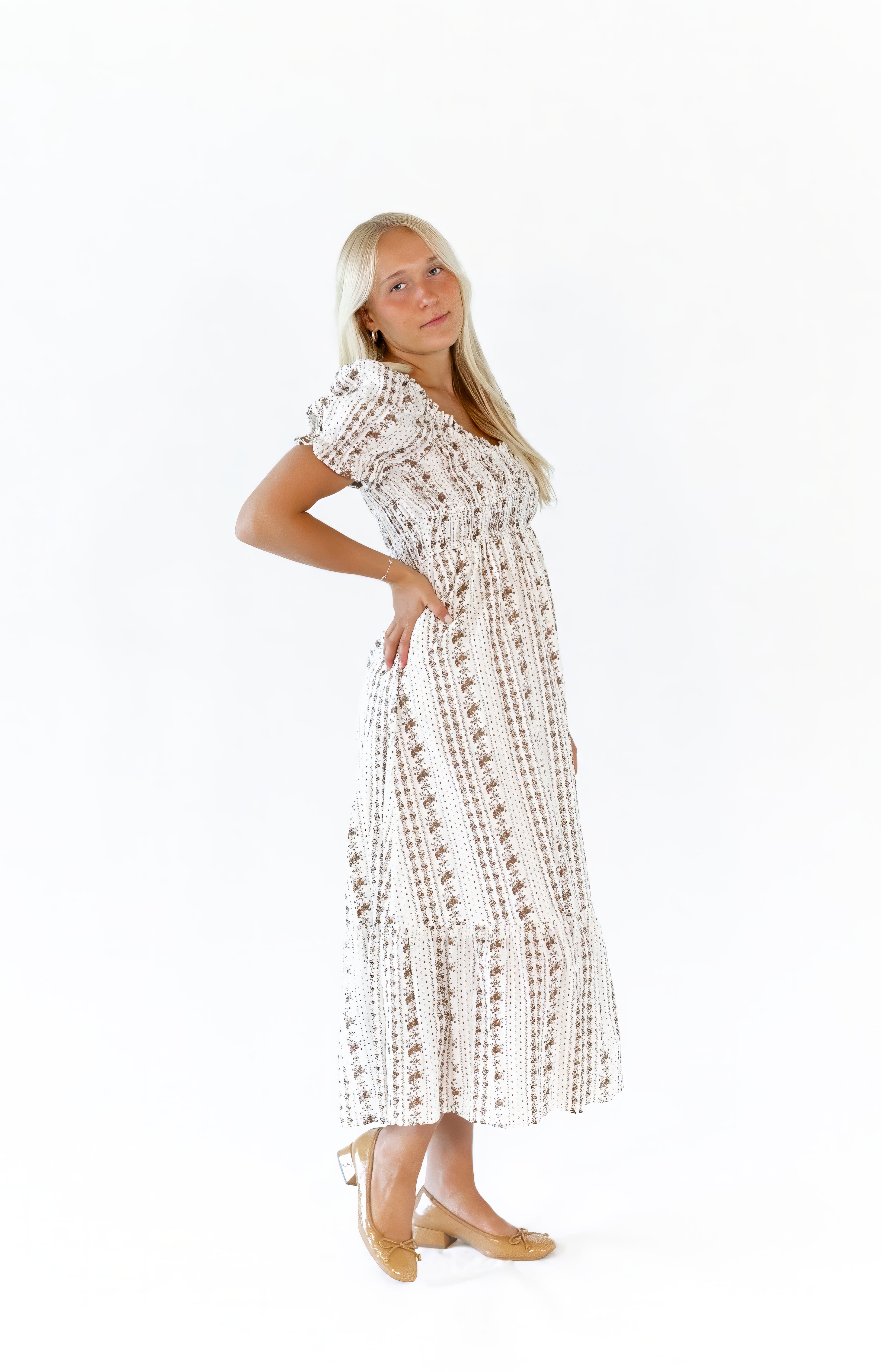 Amalia Floral Striped Dress