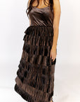 Iman Velvet Tiered Maxi