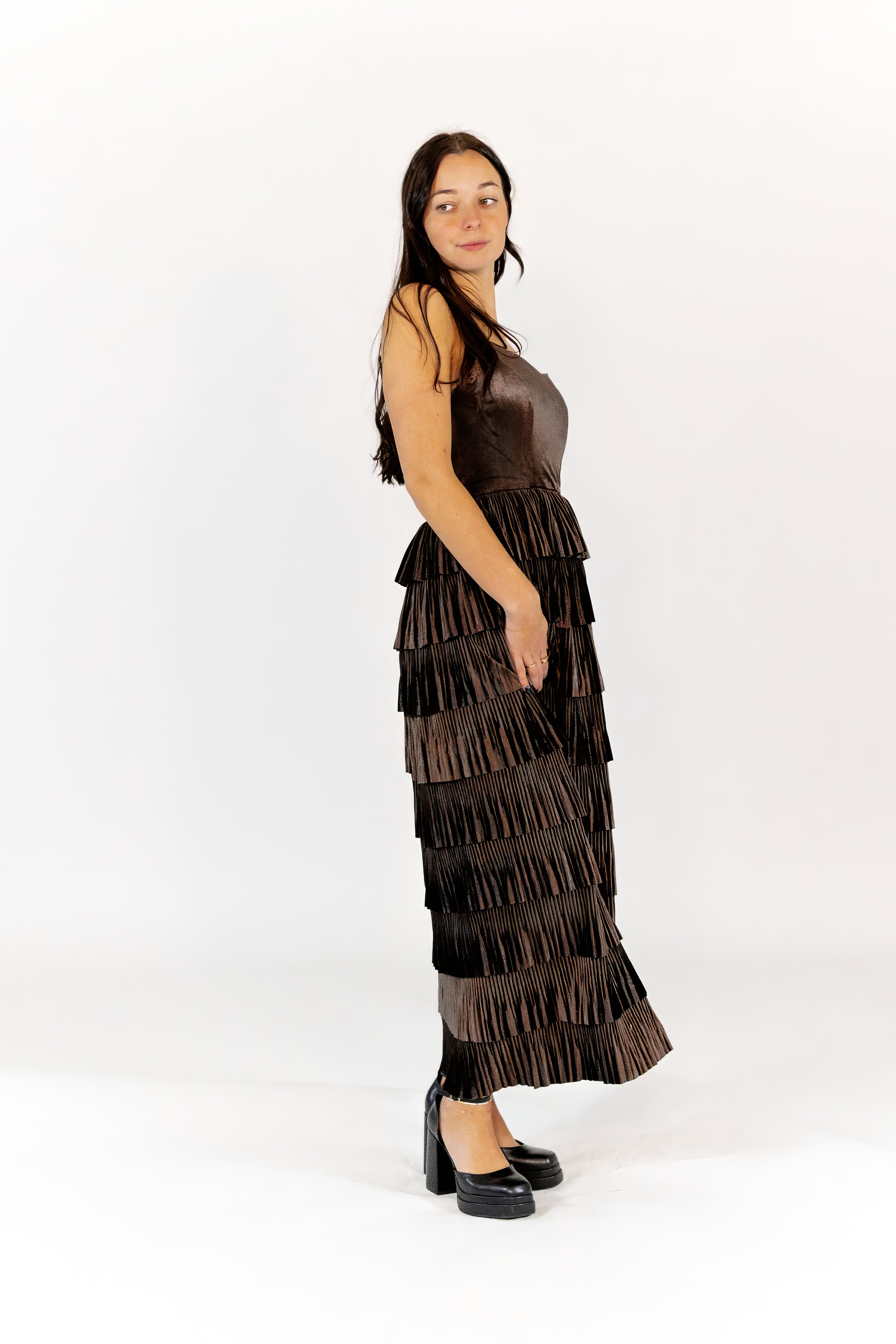 Iman Velvet Tiered Maxi