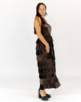 Iman Velvet Tiered Maxi