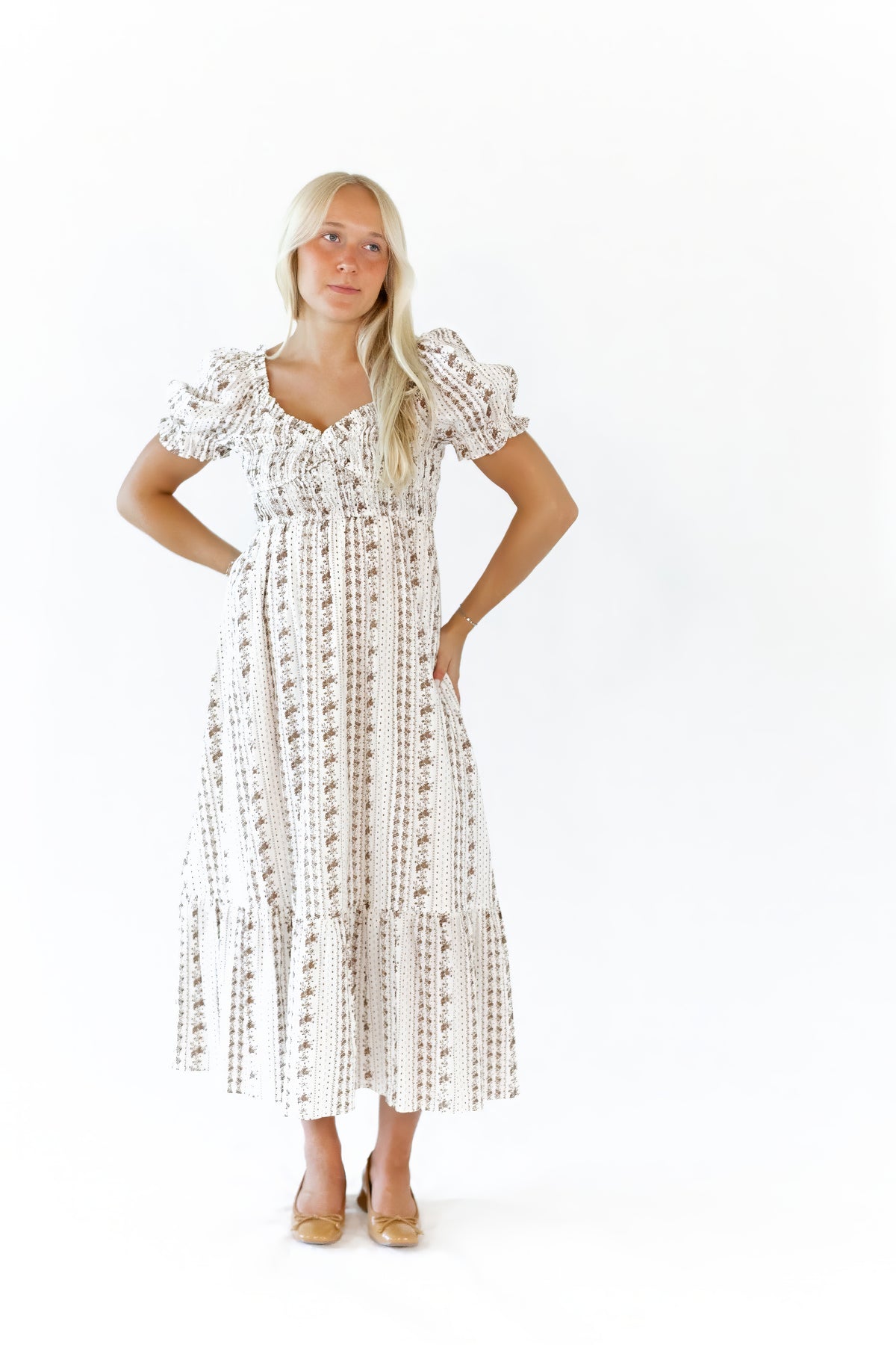 Amalia Floral Striped Dress