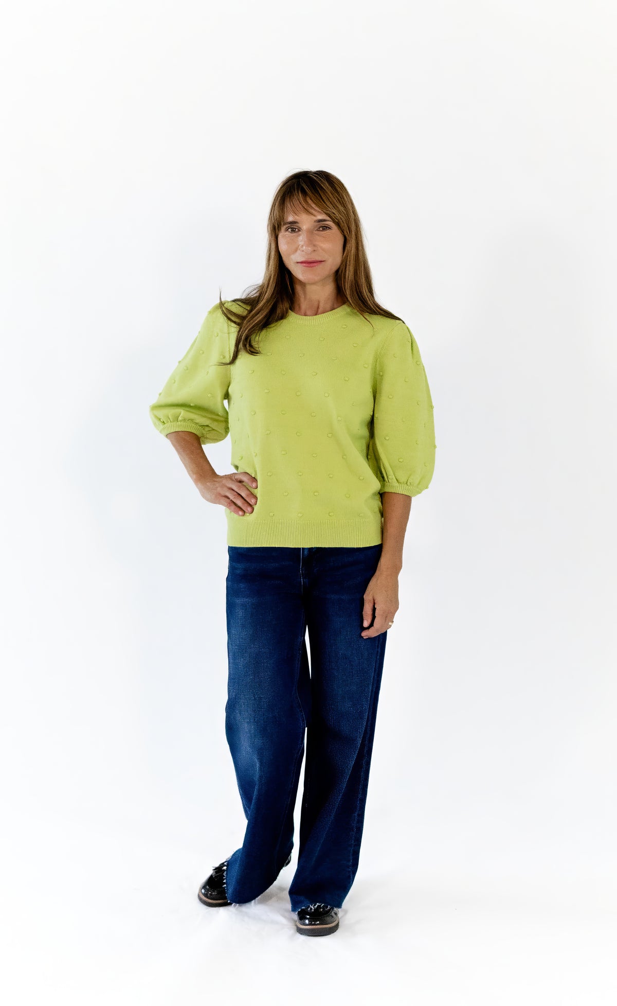 Vail Pom Pom Knit Top · Matcha