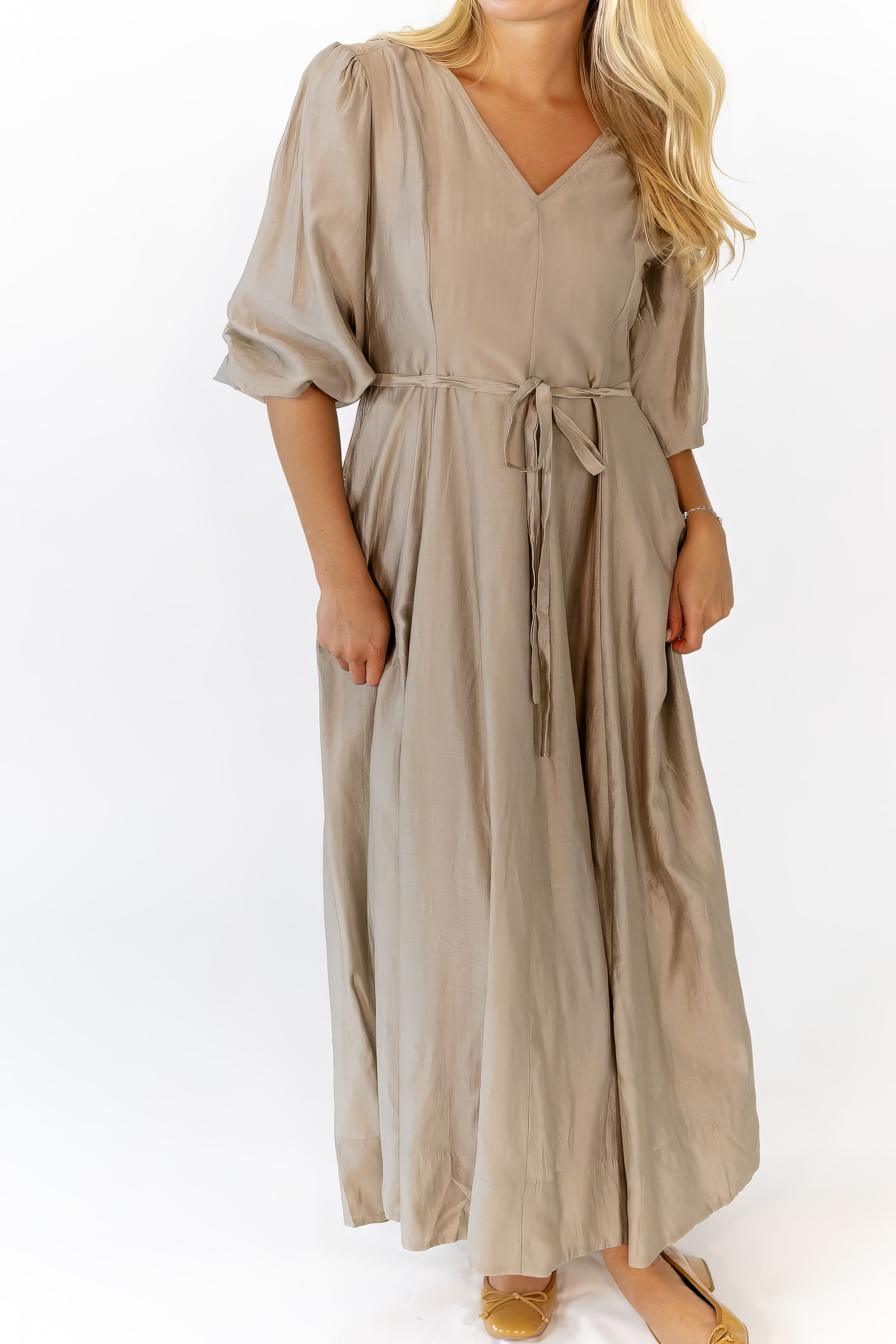 Rory Fit and Flare Dress · Almond