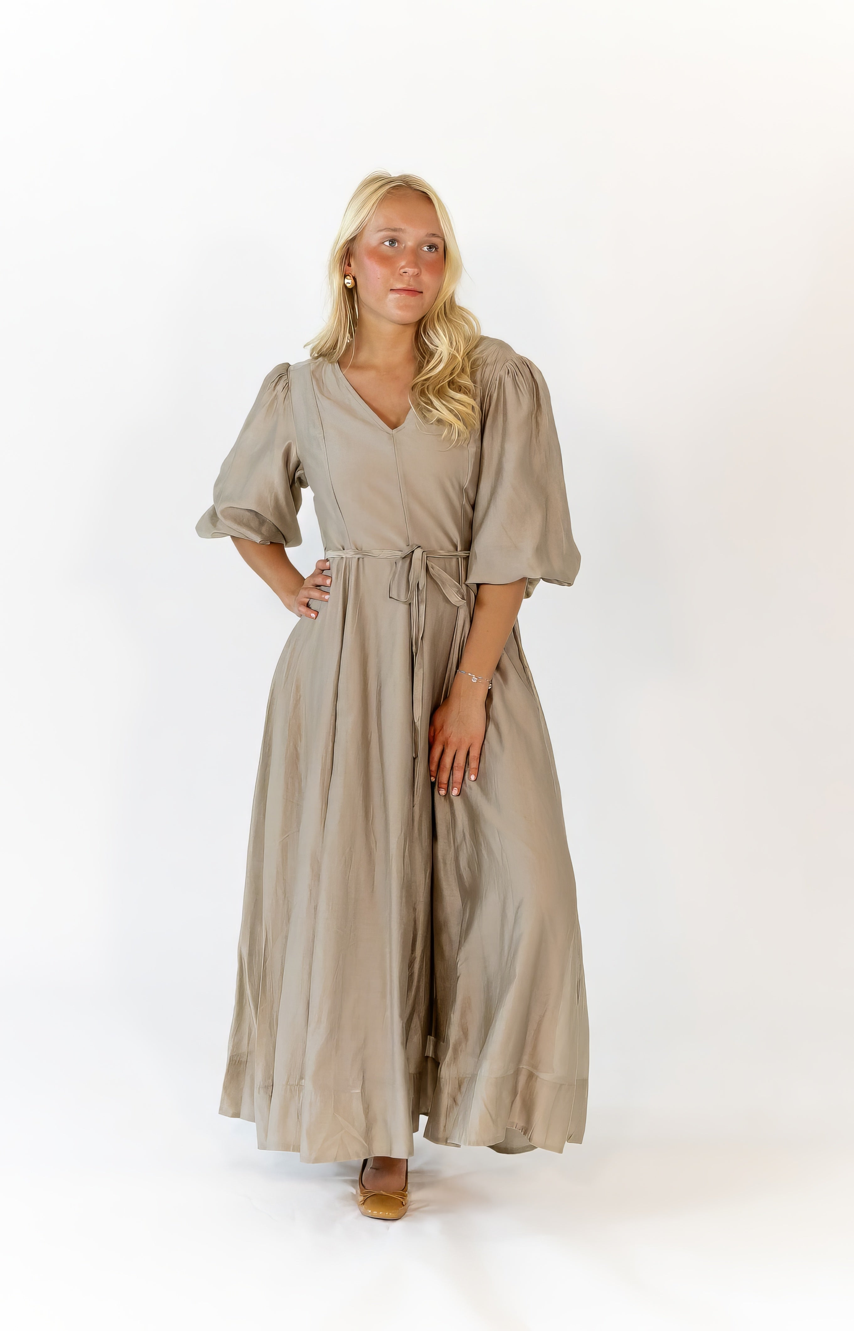 Rory Fit and Flare Dress · Almond