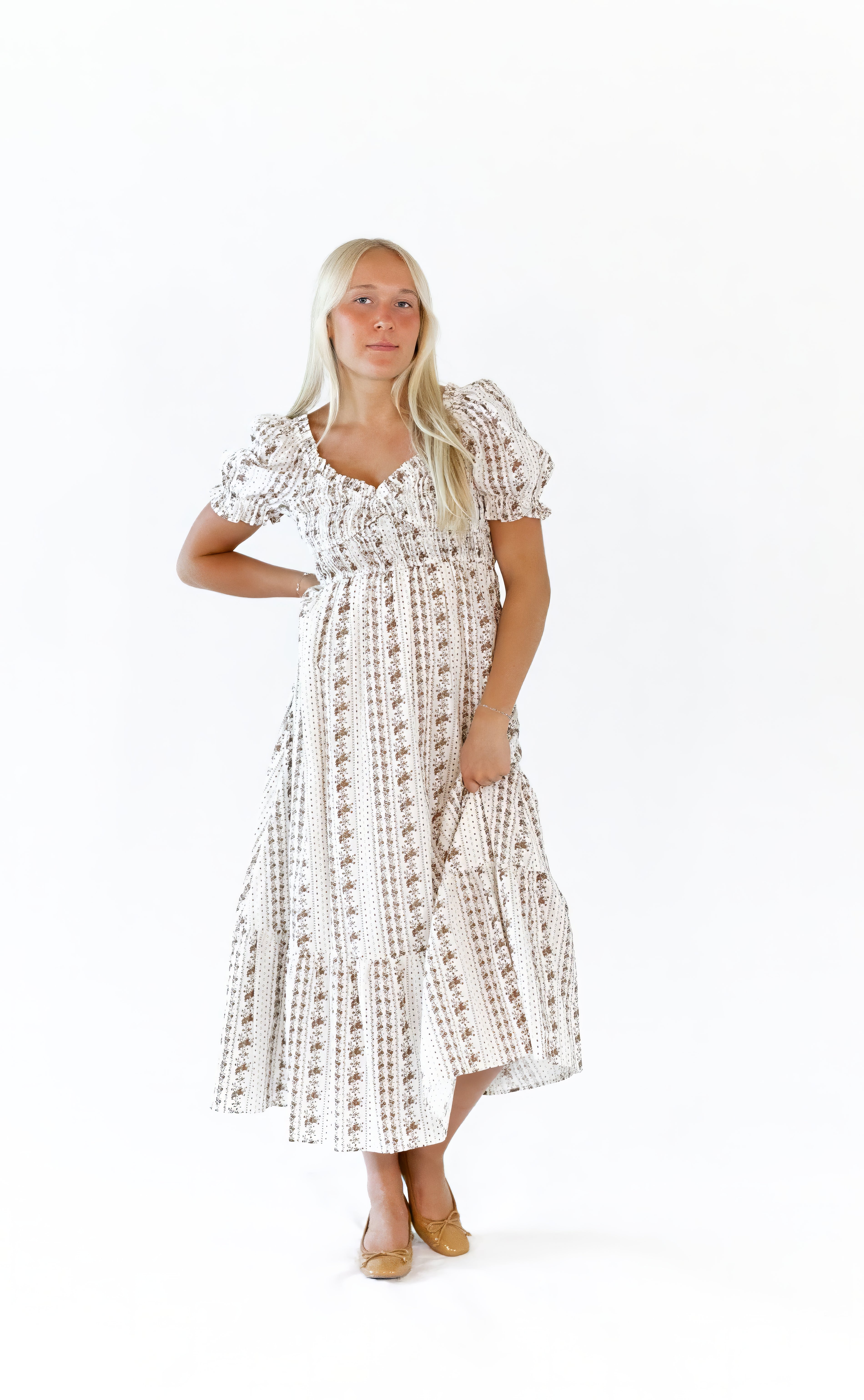 Amalia Floral Striped Dress