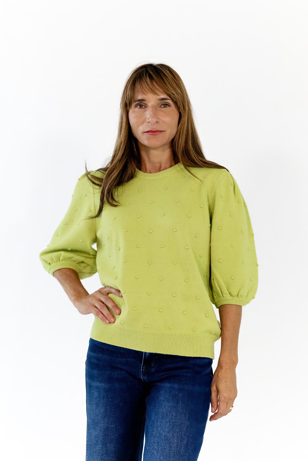 Vail Pom Pom Knit Top · Matcha