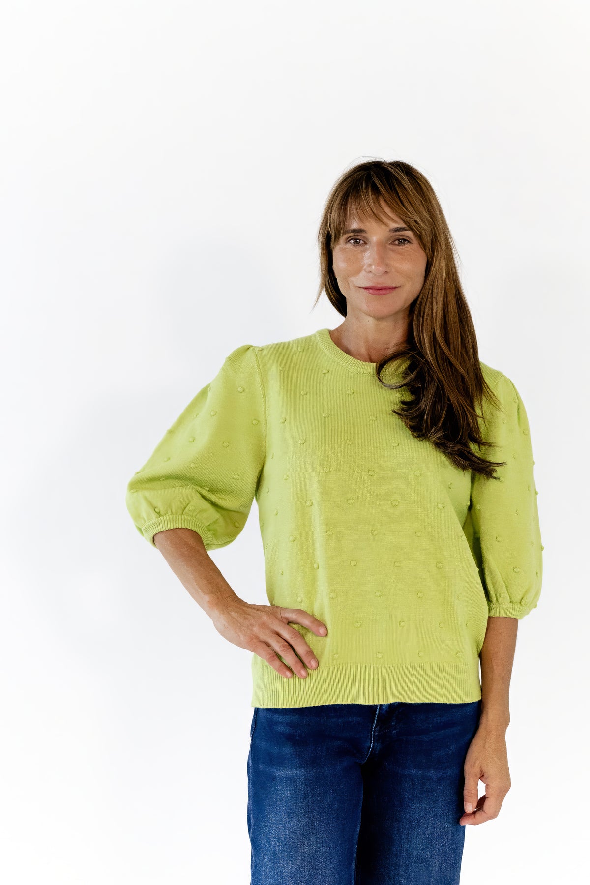 Vail Pom Pom Knit Top · Matcha