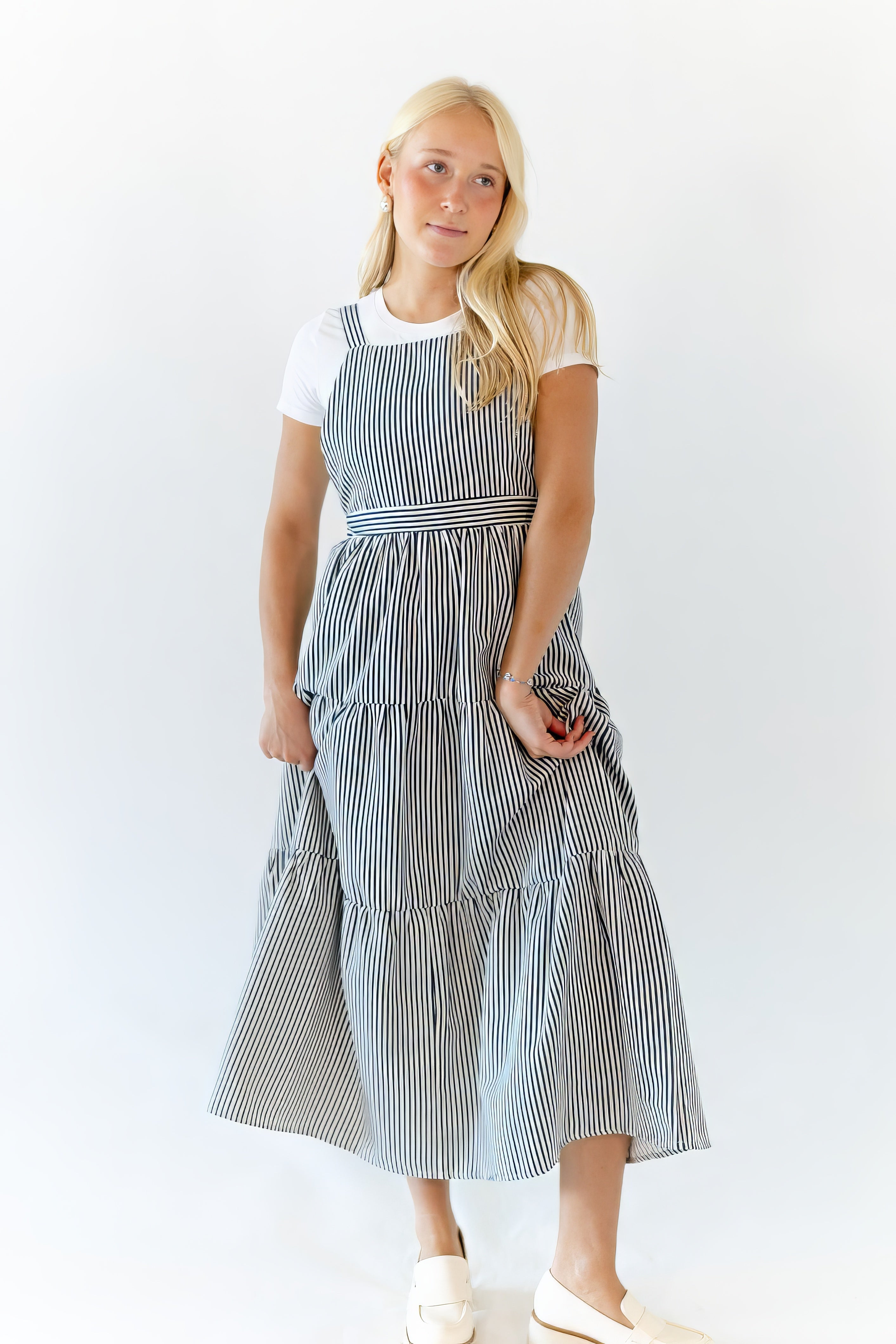 Felina Striped Overall Dress