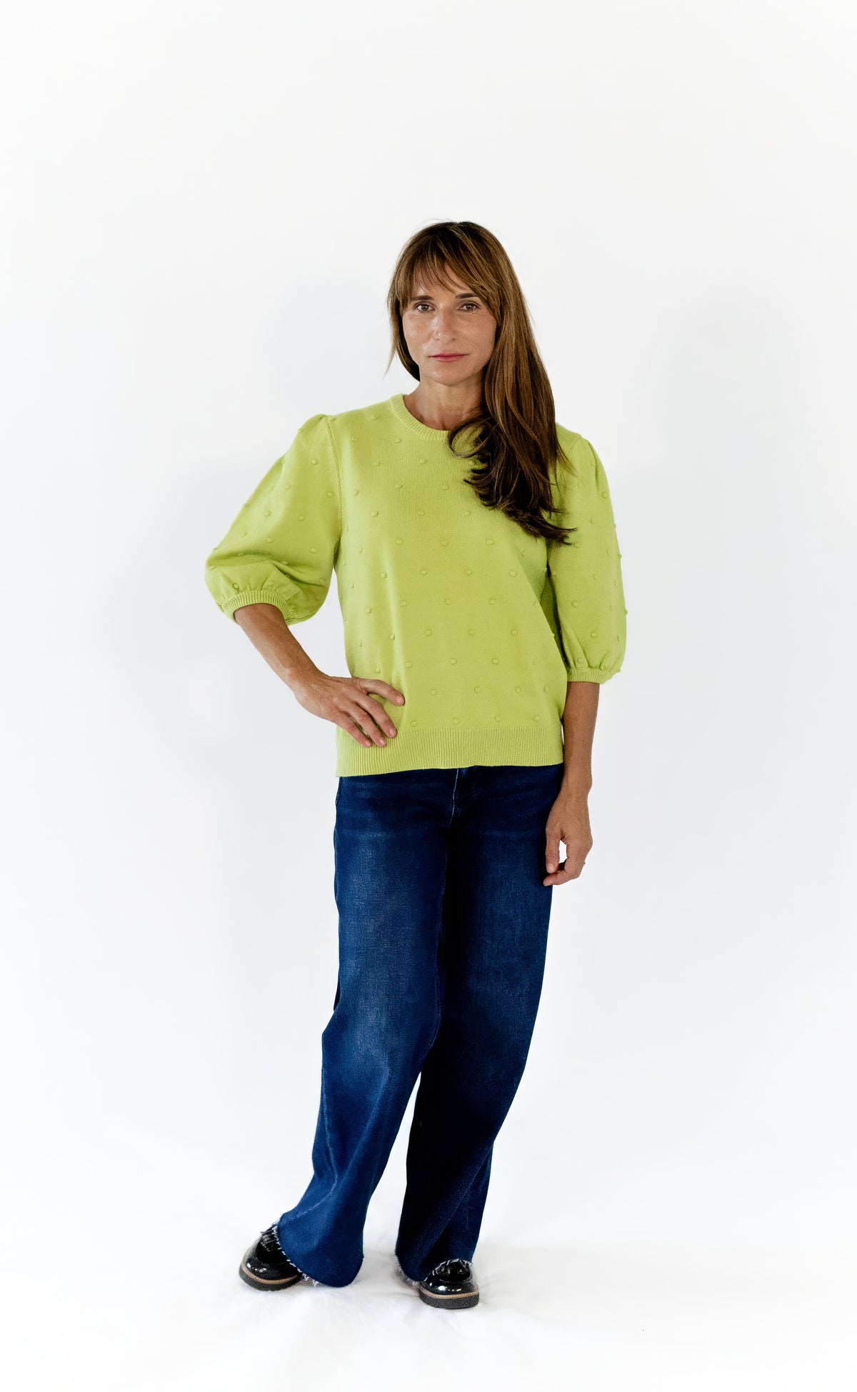 Vail Pom Pom Knit Top · Matcha