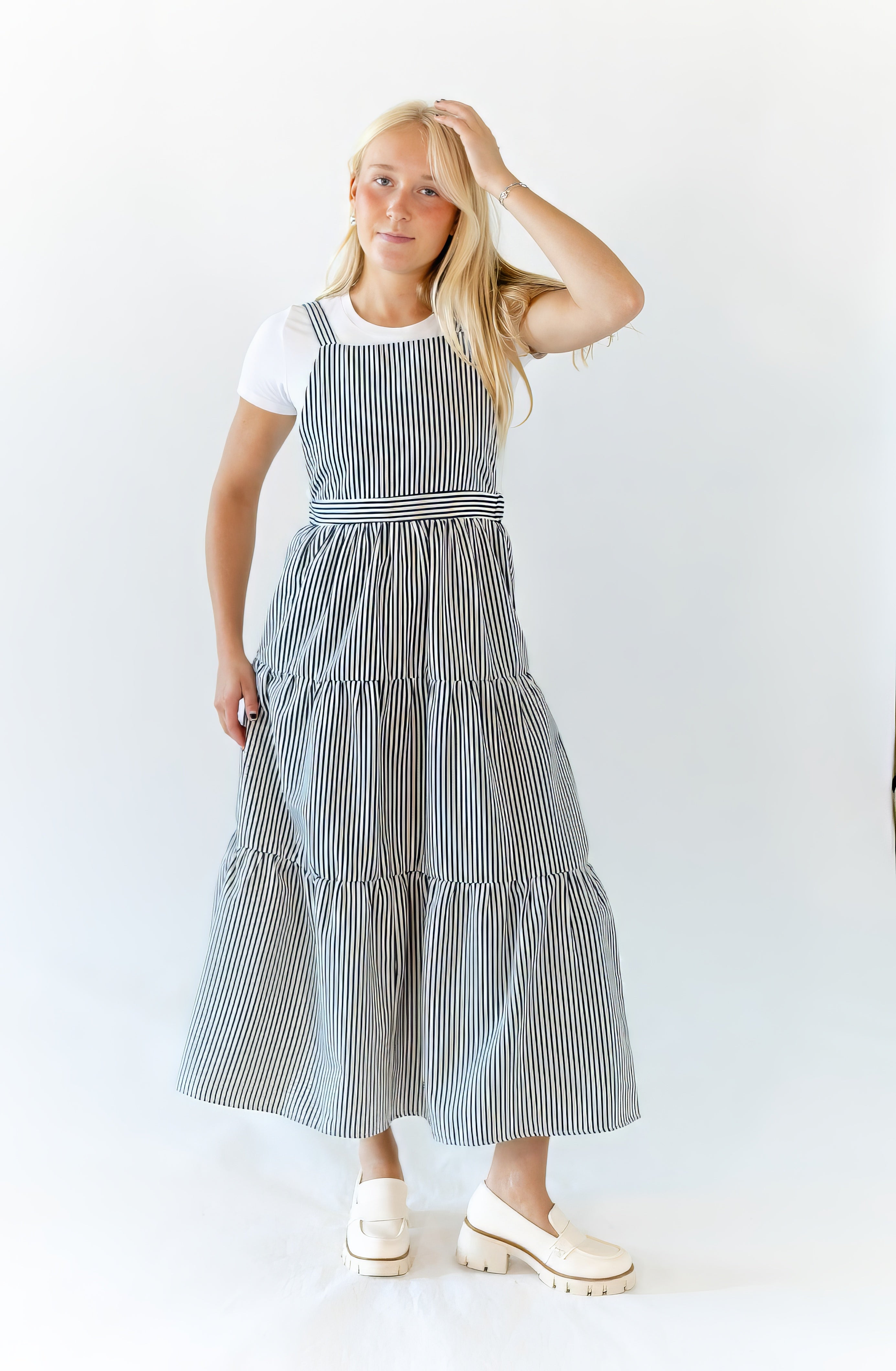 Felina Striped Overall Dress