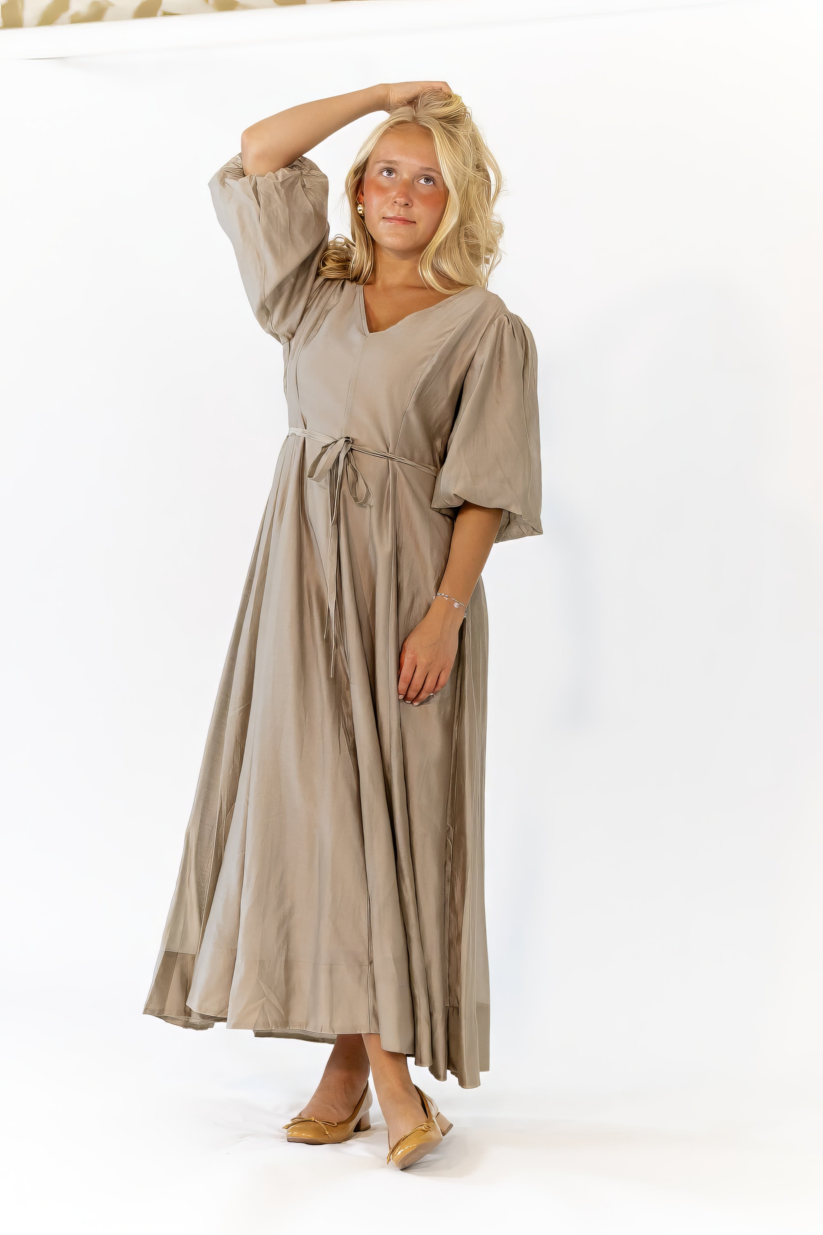 Rory Fit and Flare Dress · Almond