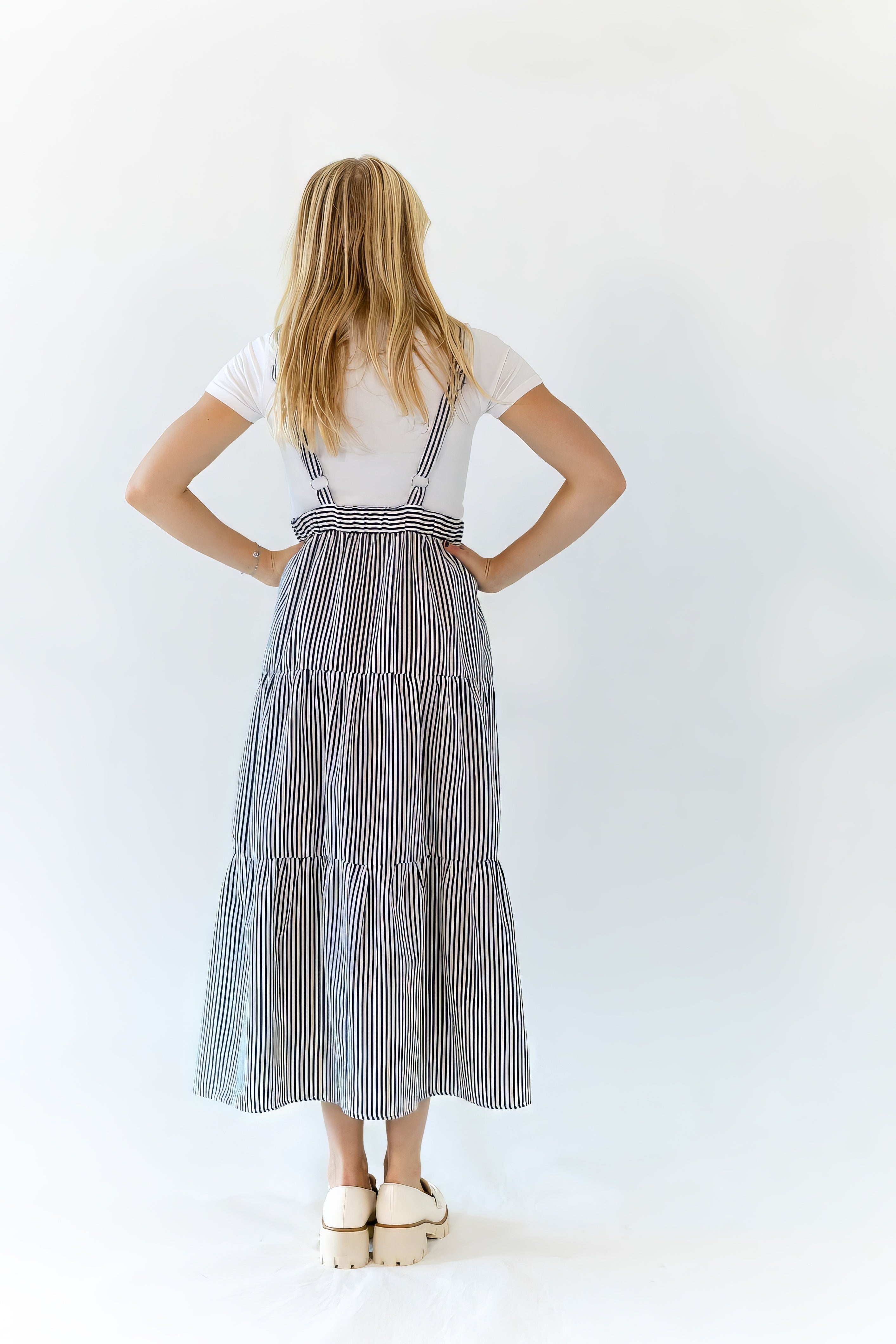 Felina Striped Overall Dress