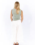 Quincy Split Neck Top · Sage