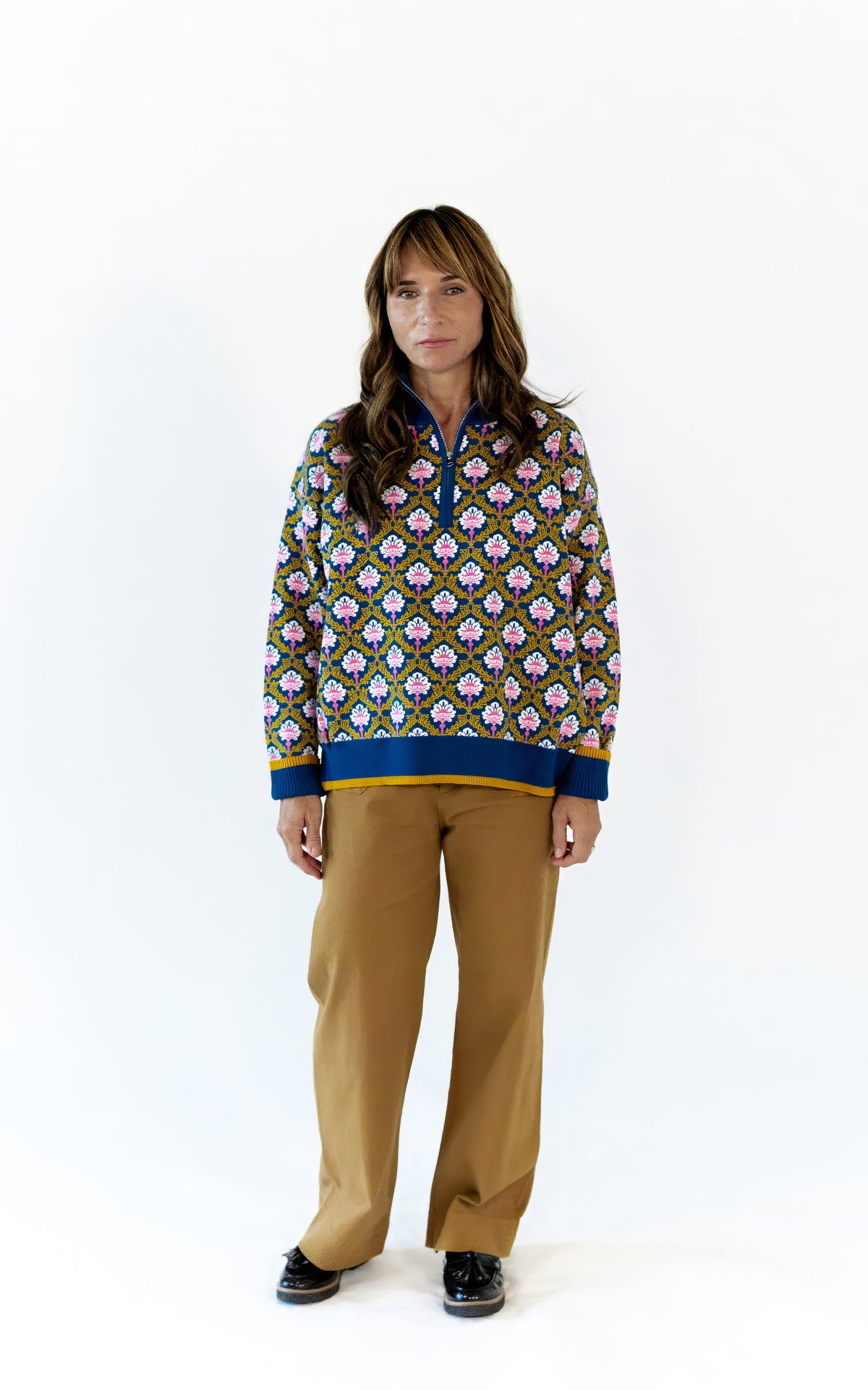 Wilkey Mosaic Half-Zip · Navy