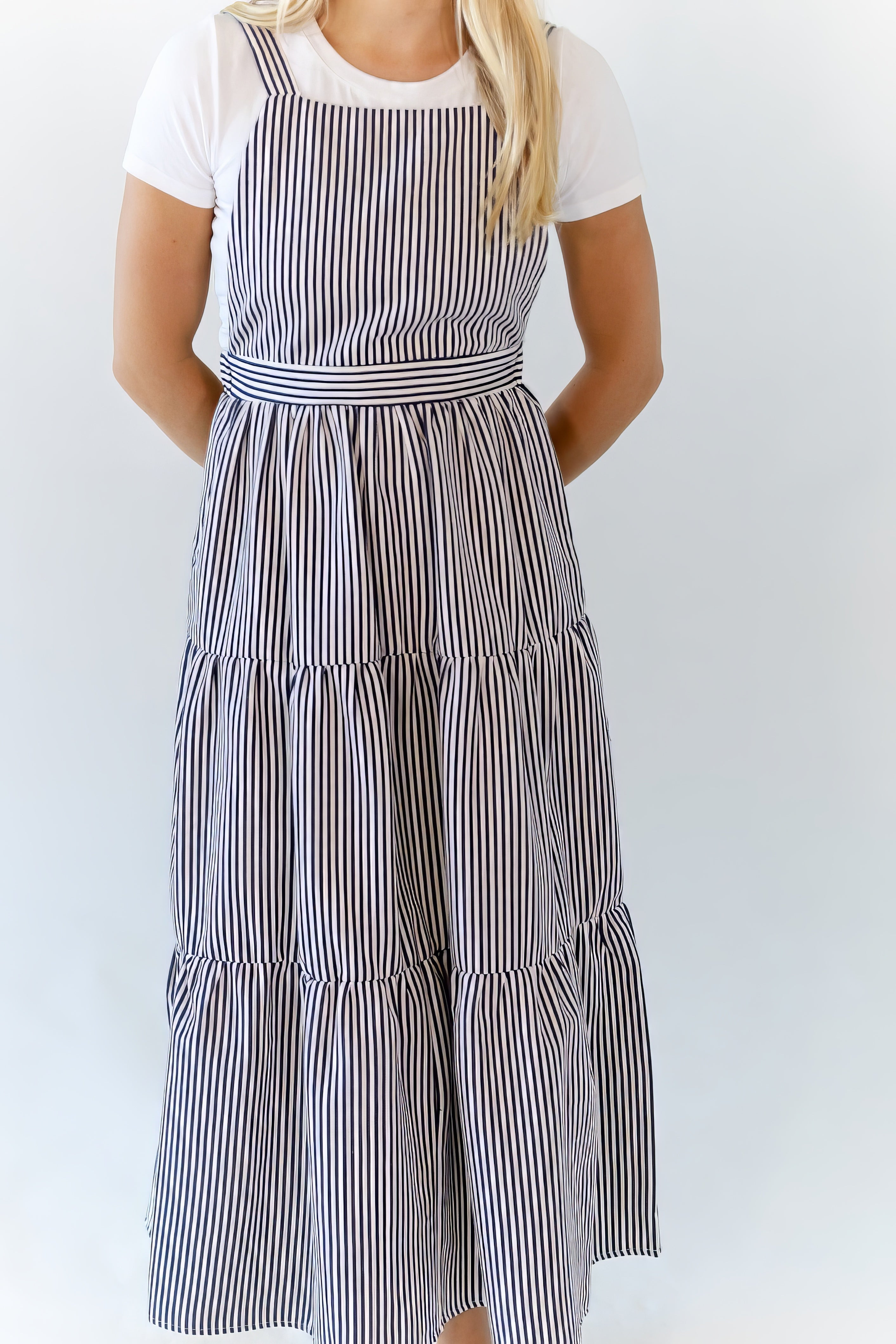 Felina Striped Overall Dress