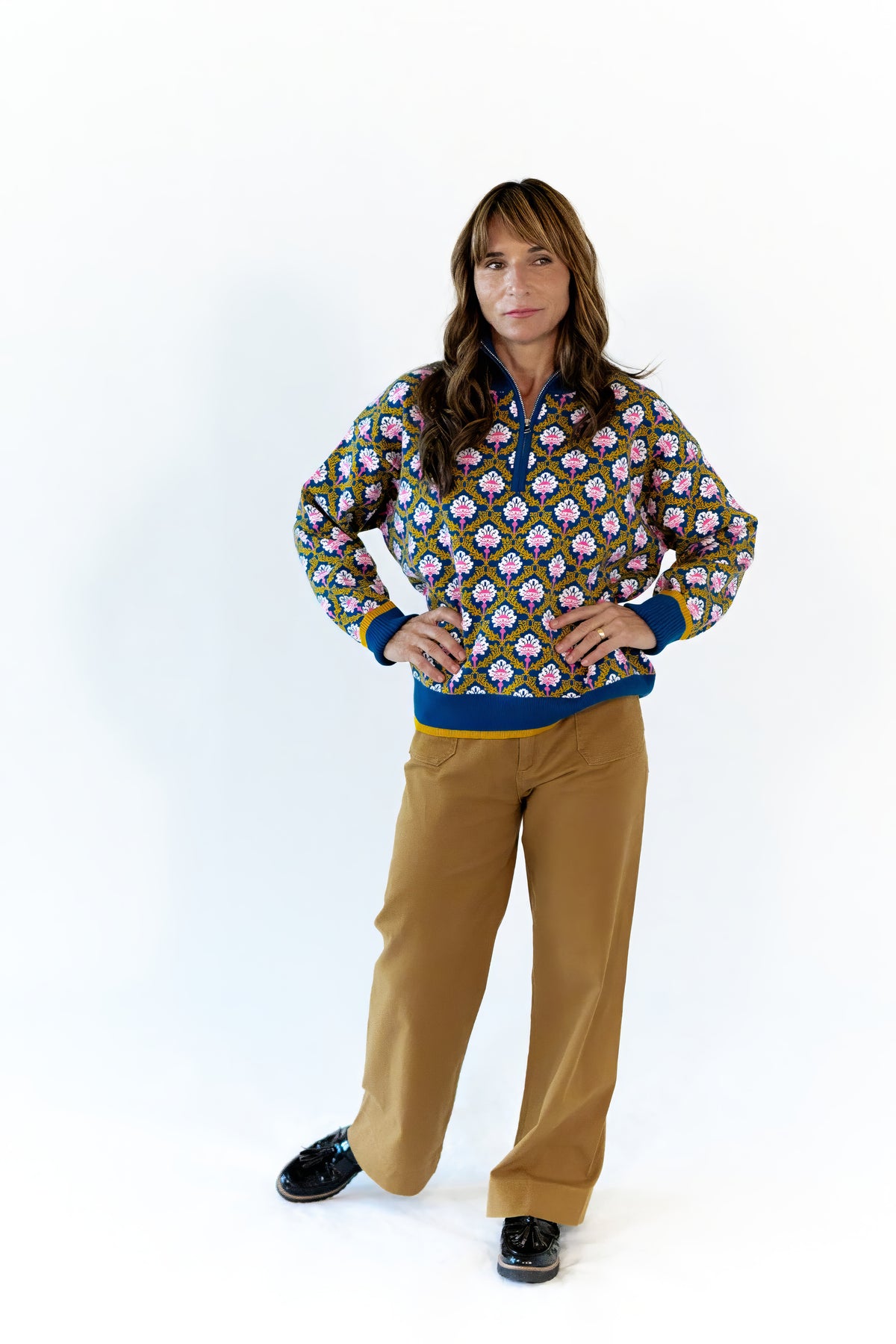 Wilkey Mosaic Half-Zip · Navy