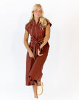 Havana Linen Dress · Maroon