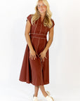 Havana Linen Dress · Maroon