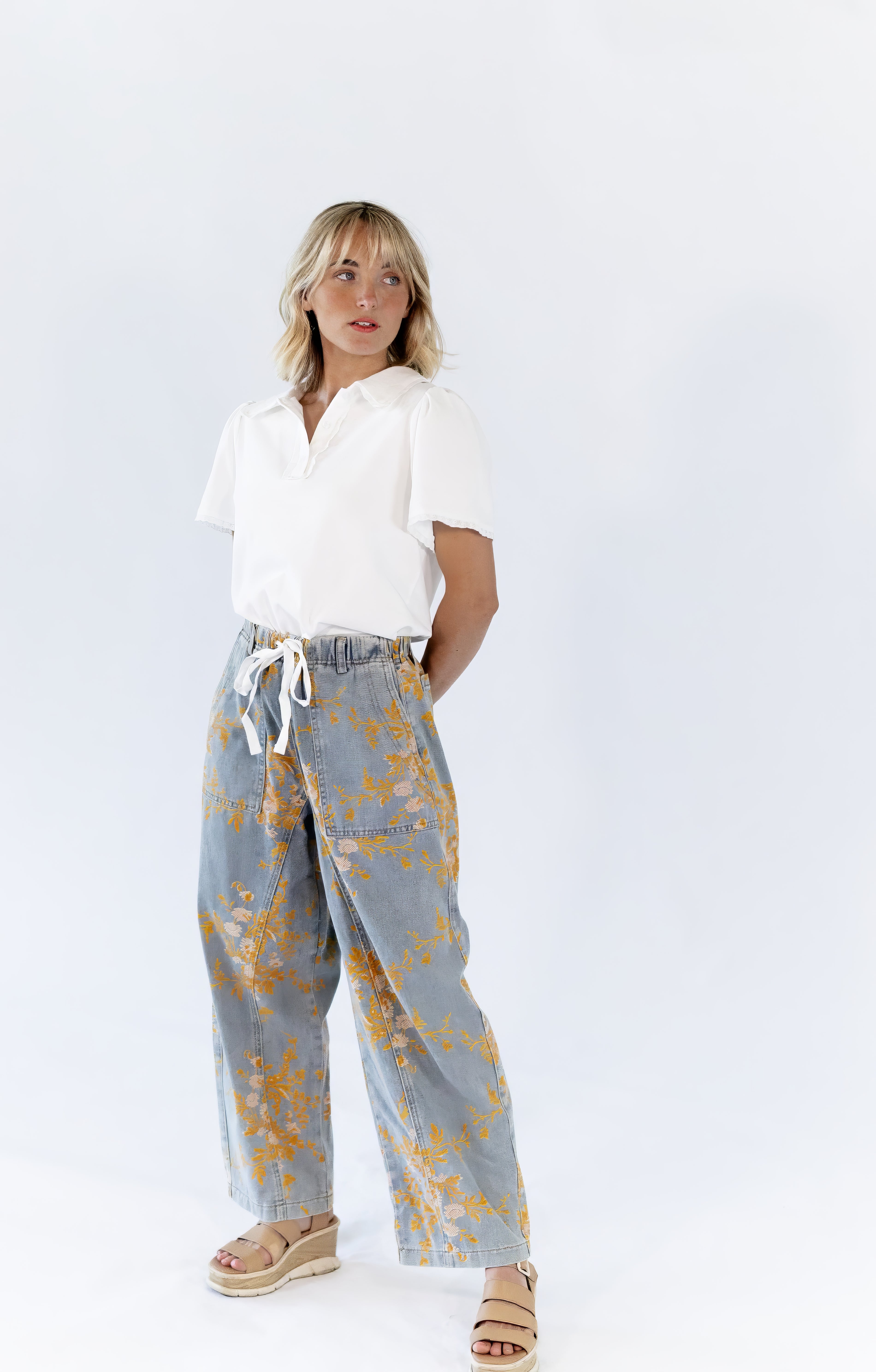 Sosi Floral Denim Pants