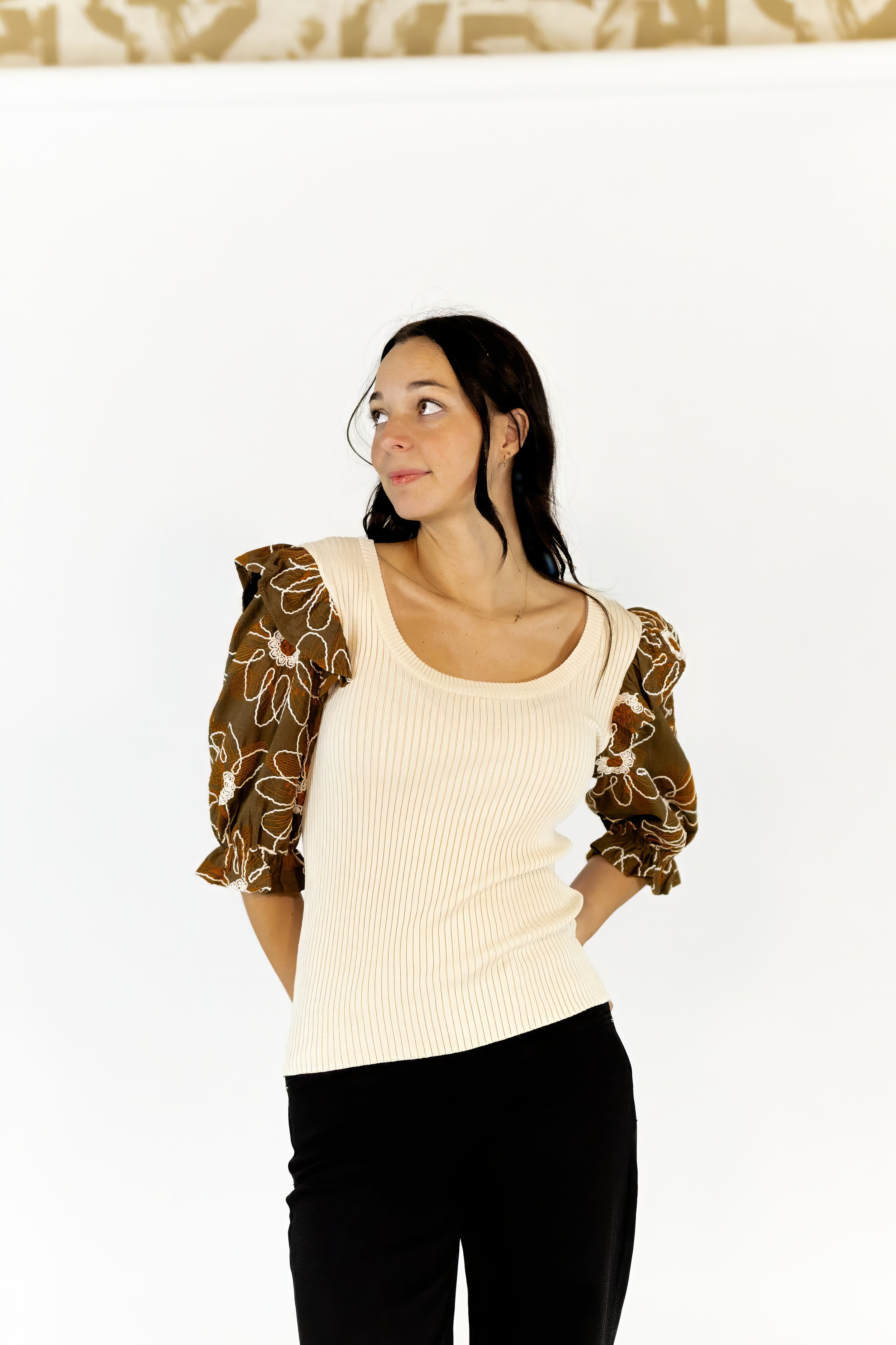 Hailey Embroidered Sleeve Top